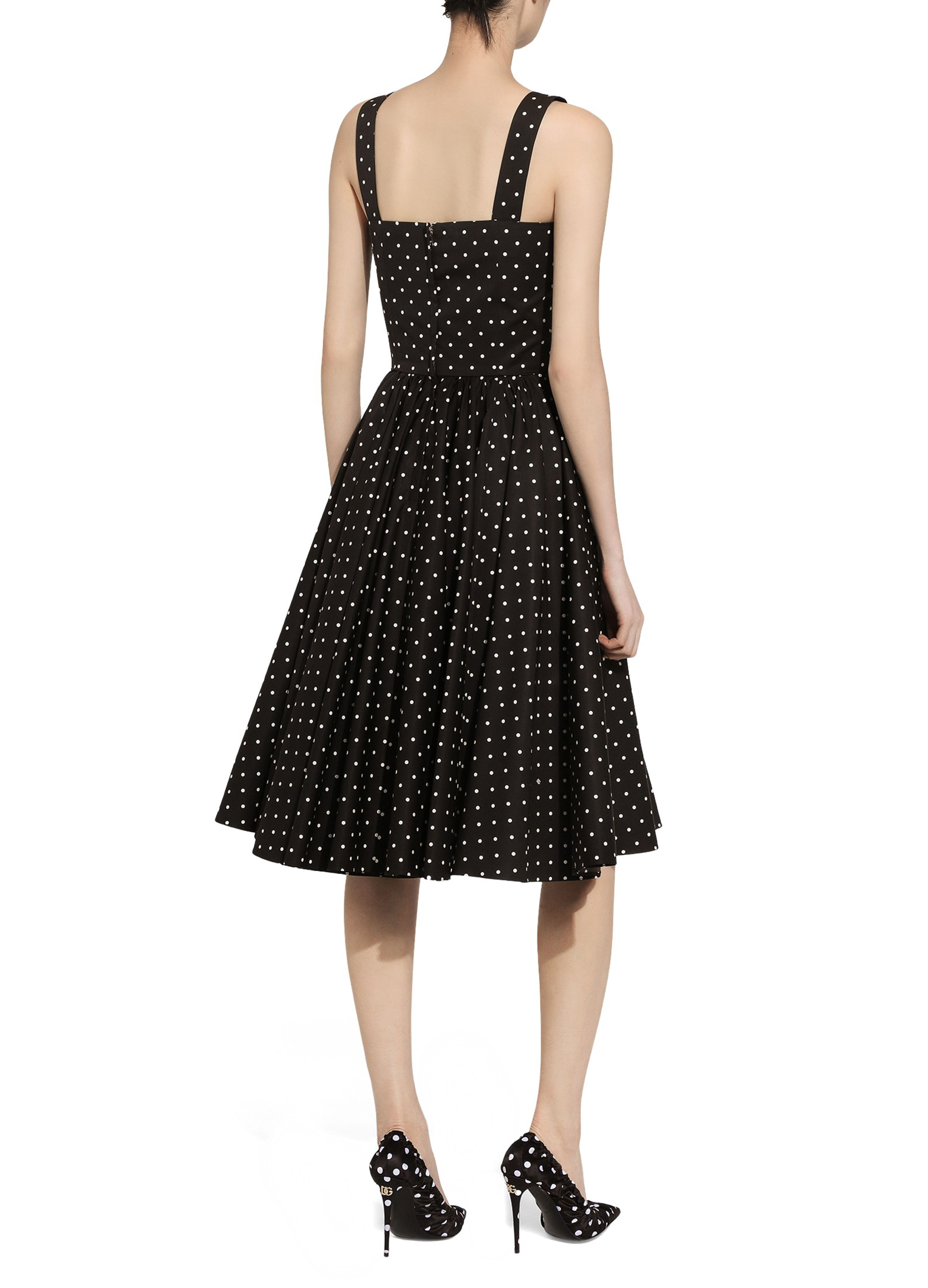 Dolce & Gabbana Polka-dot calf-length cotton dress