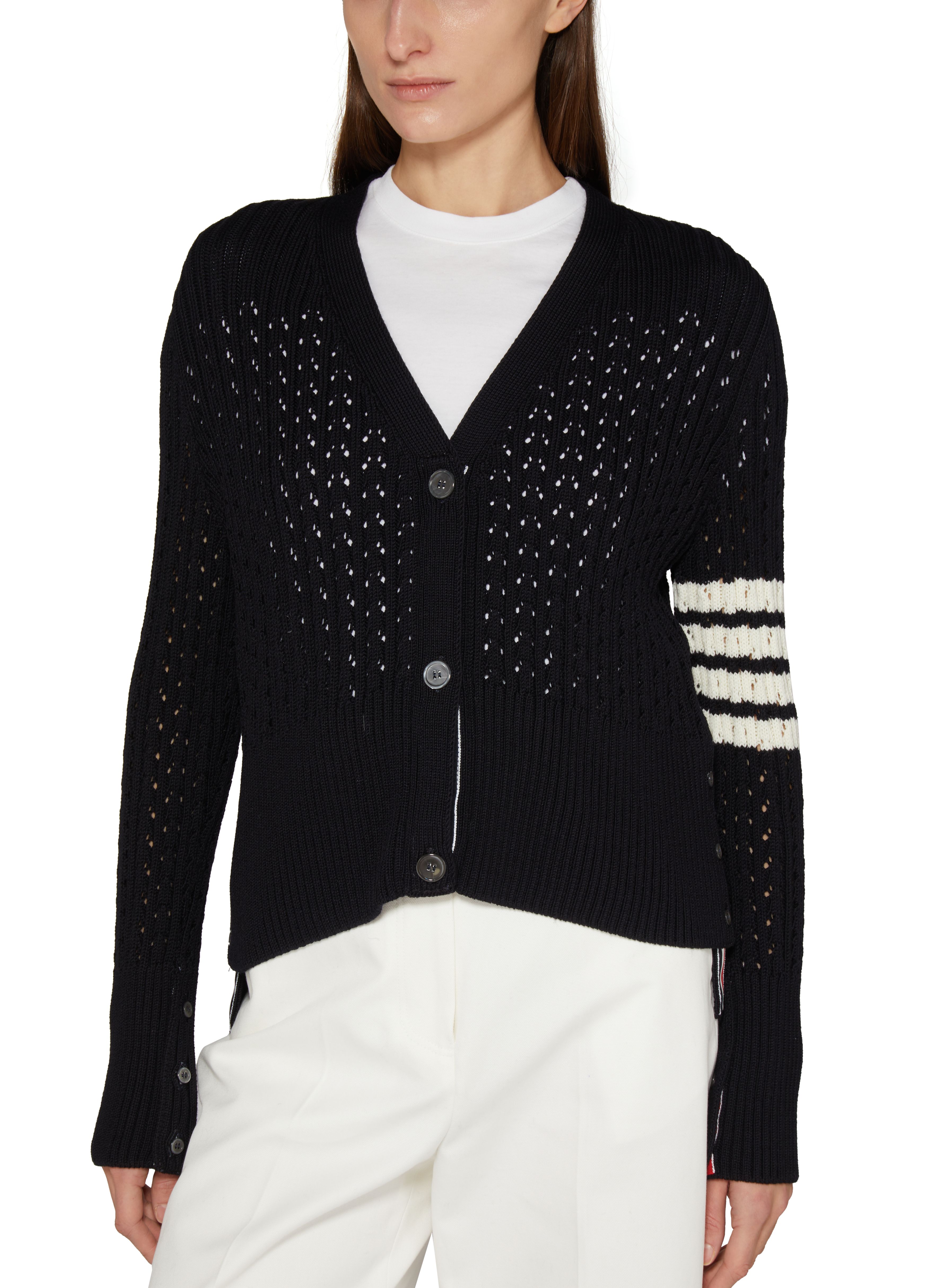 Thom Browne Pointelle Knitted Cardigan