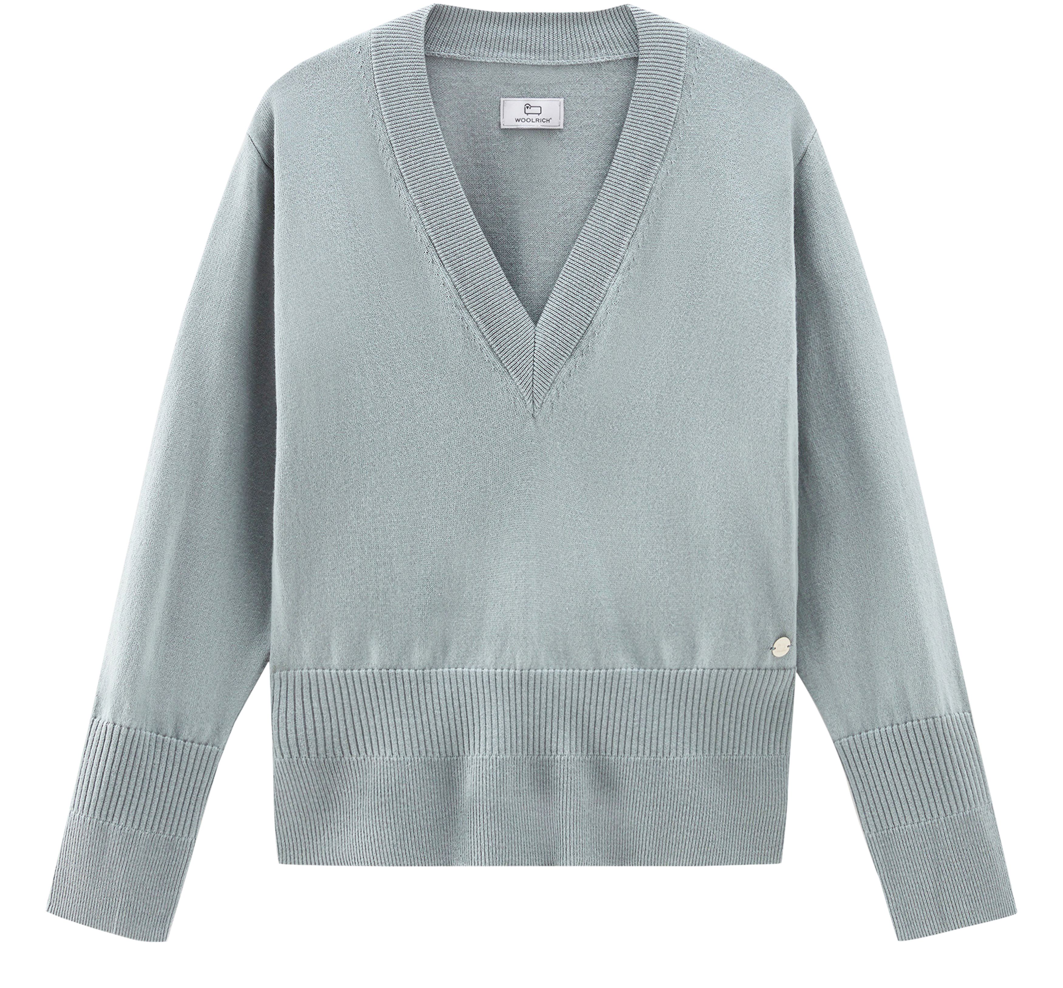 Woolrich V-neck sweater in cotton and cashmere