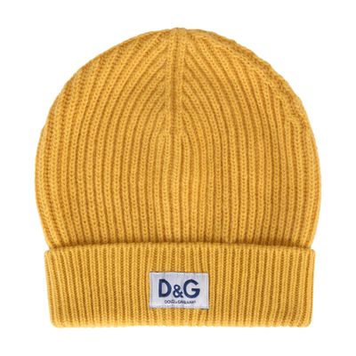 Dolce & Gabbana Knit cashmere hat with D&G patch