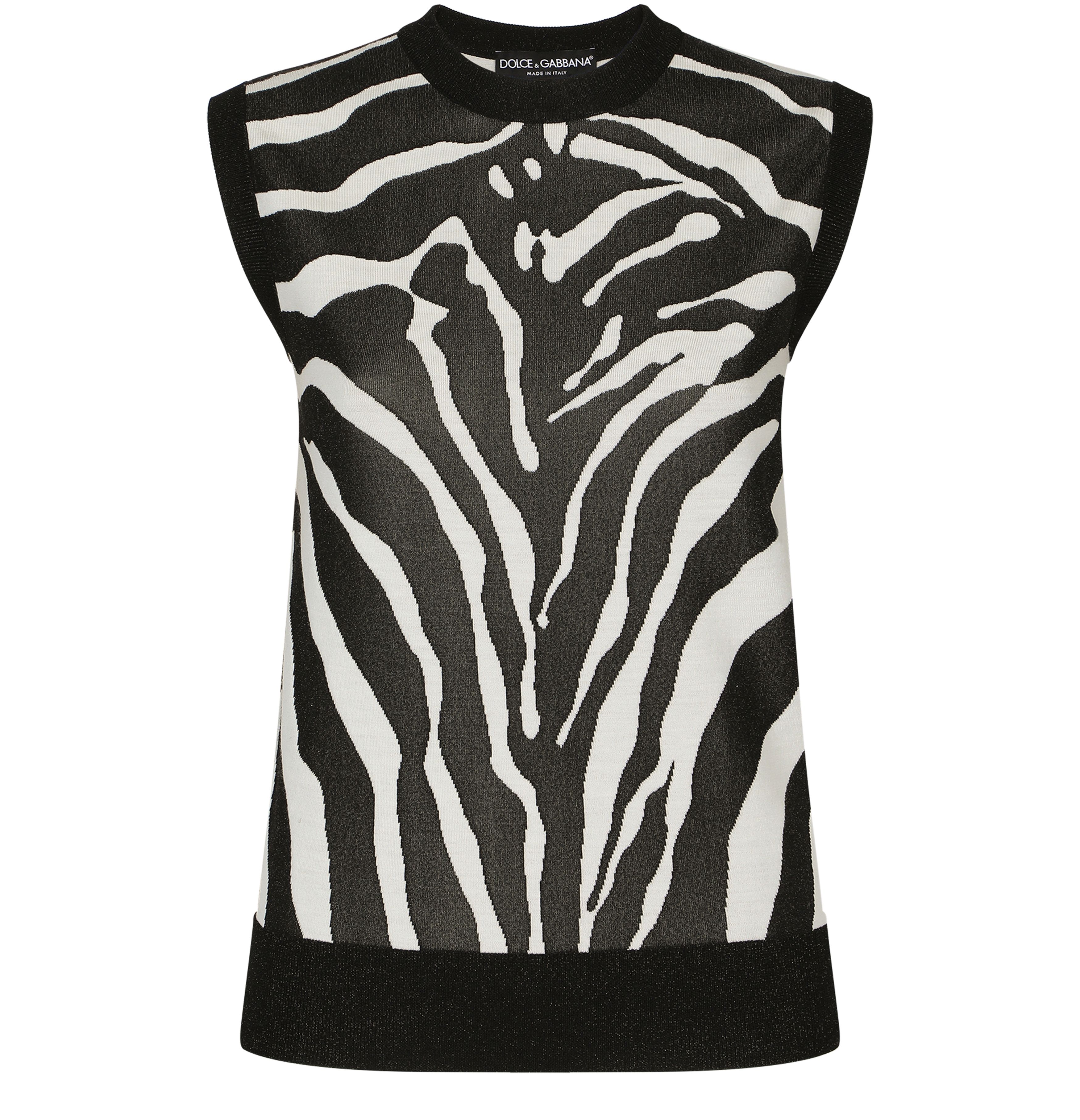 Dolce & Gabbana Sleeveless viscose zebra sweater