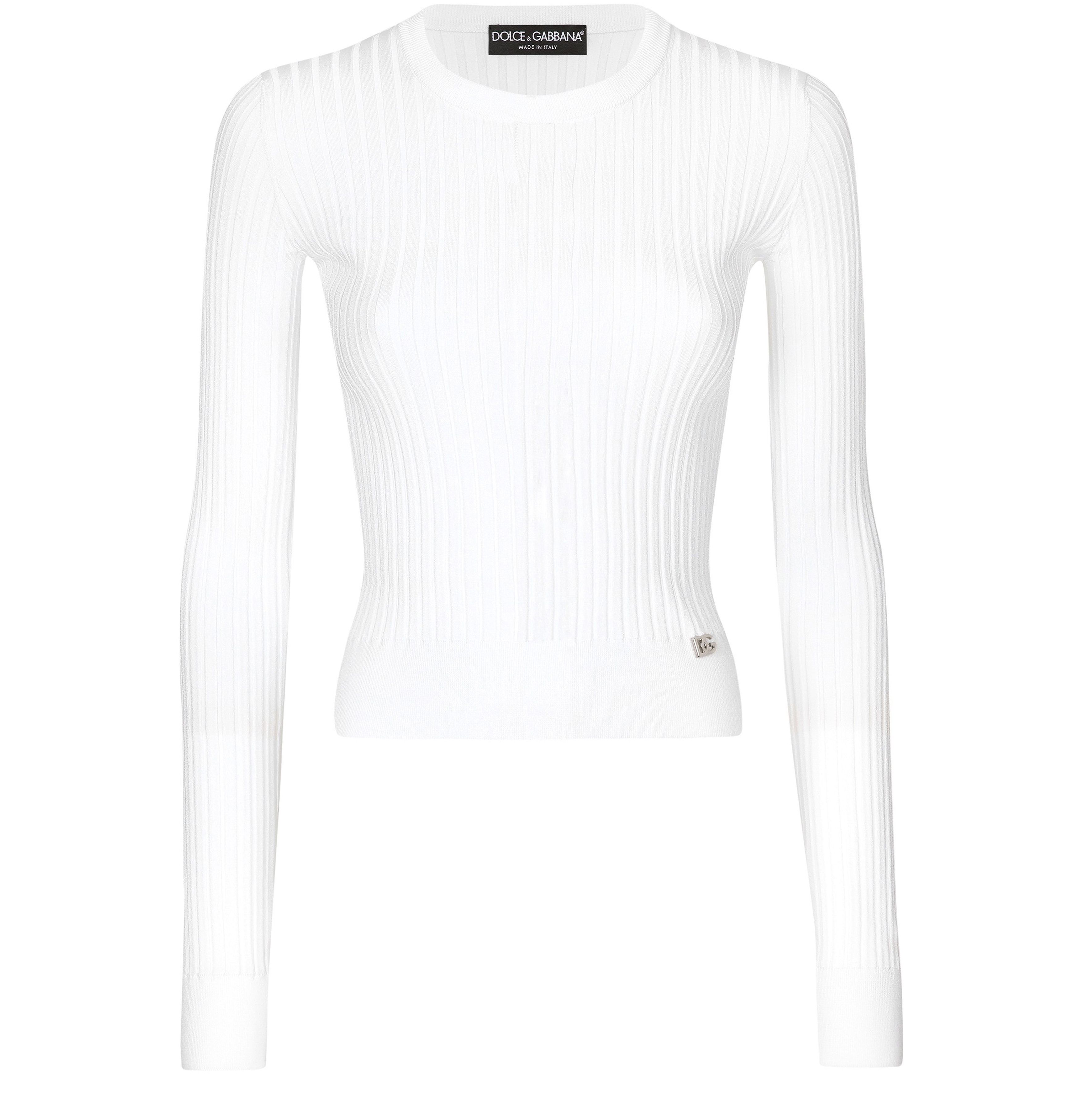 Dolce & Gabbana Ribbed viscose sweater with pin