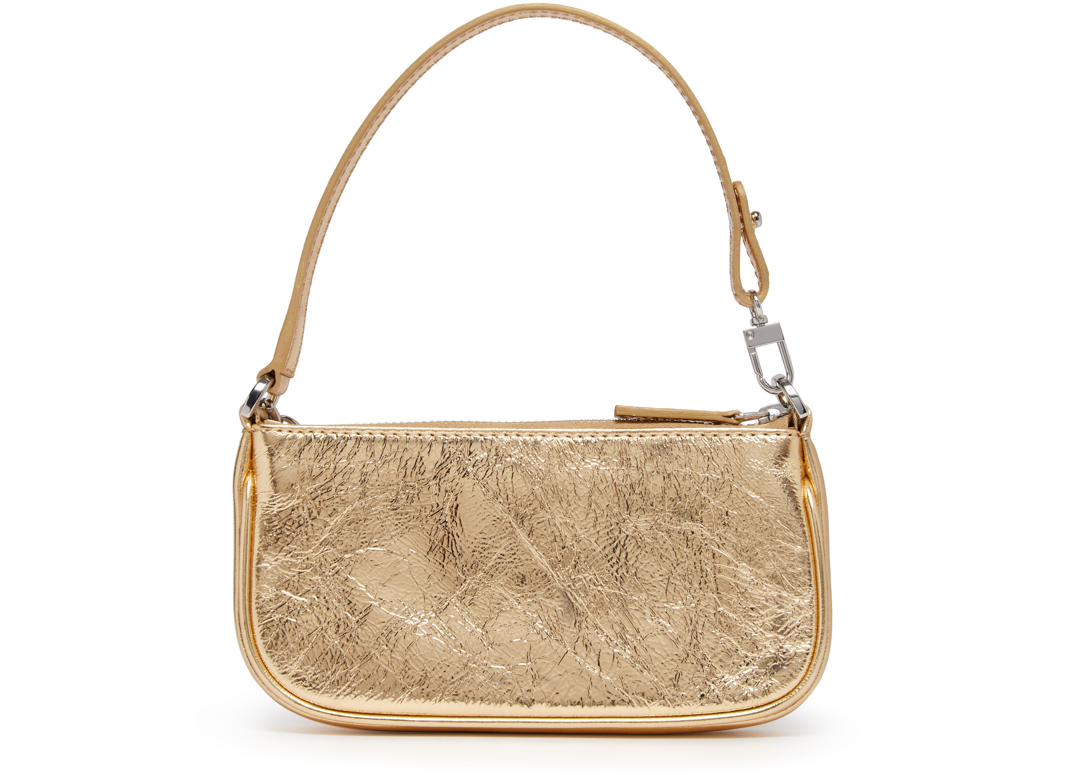 BY FAR Mini Rachel parchment metallic leather bag