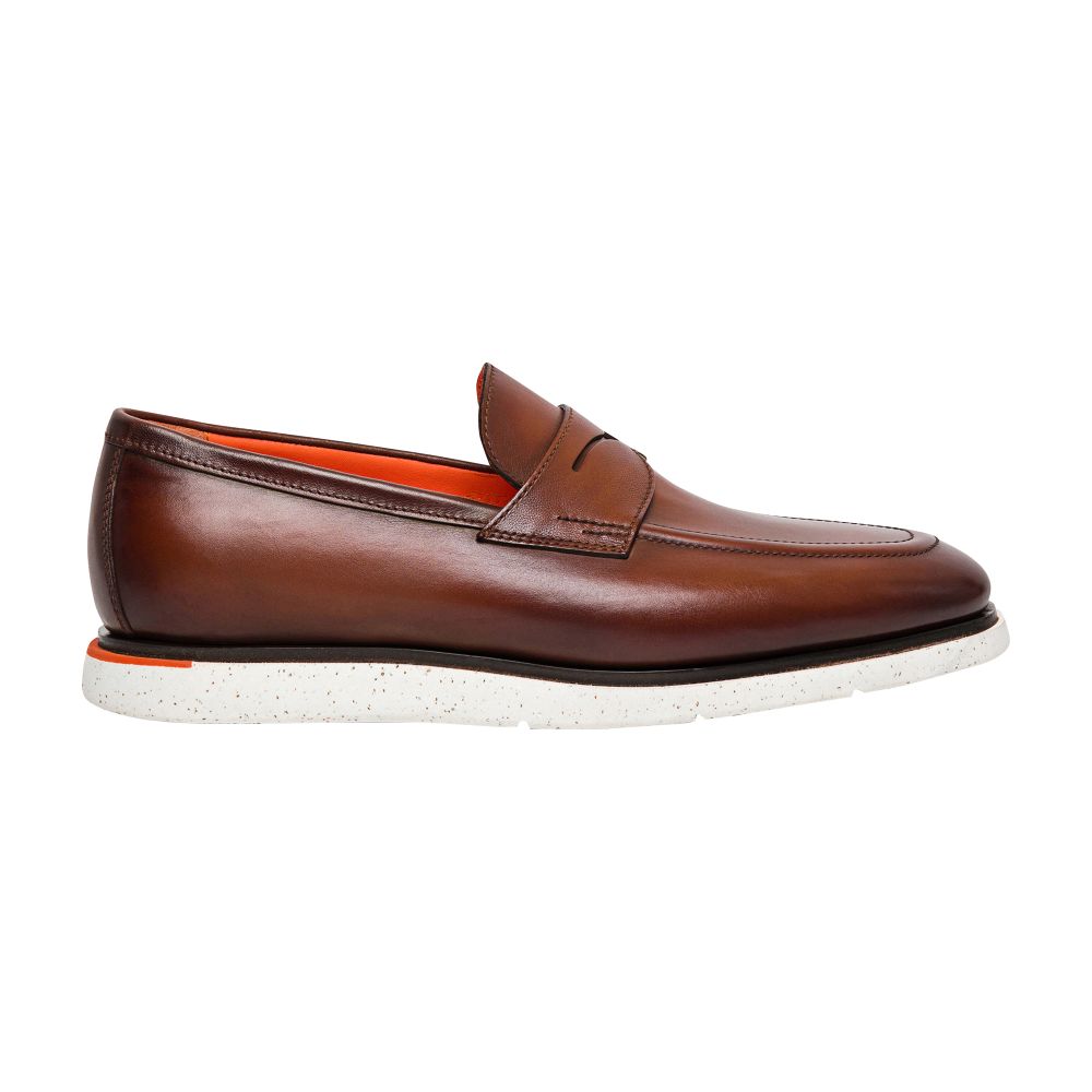 Santoni Leather Penny loafers