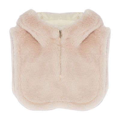 Yves Salomon Hooded bib in woven natural wool