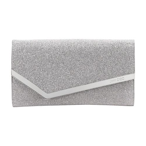 Jimmy Choo Emmie Glitter Leather Clutch