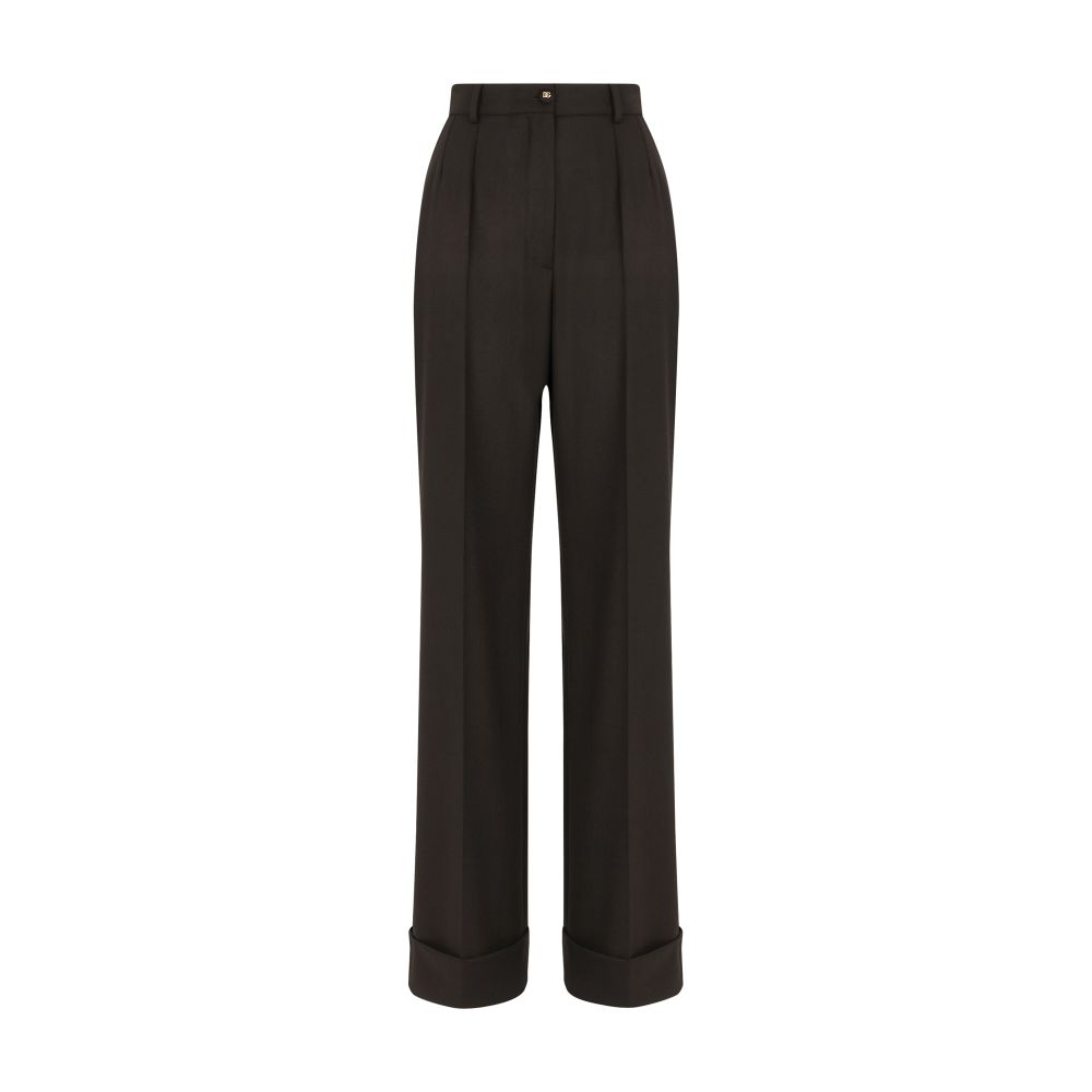 Dolce & Gabbana Woolen palazzo pants with turn-ups