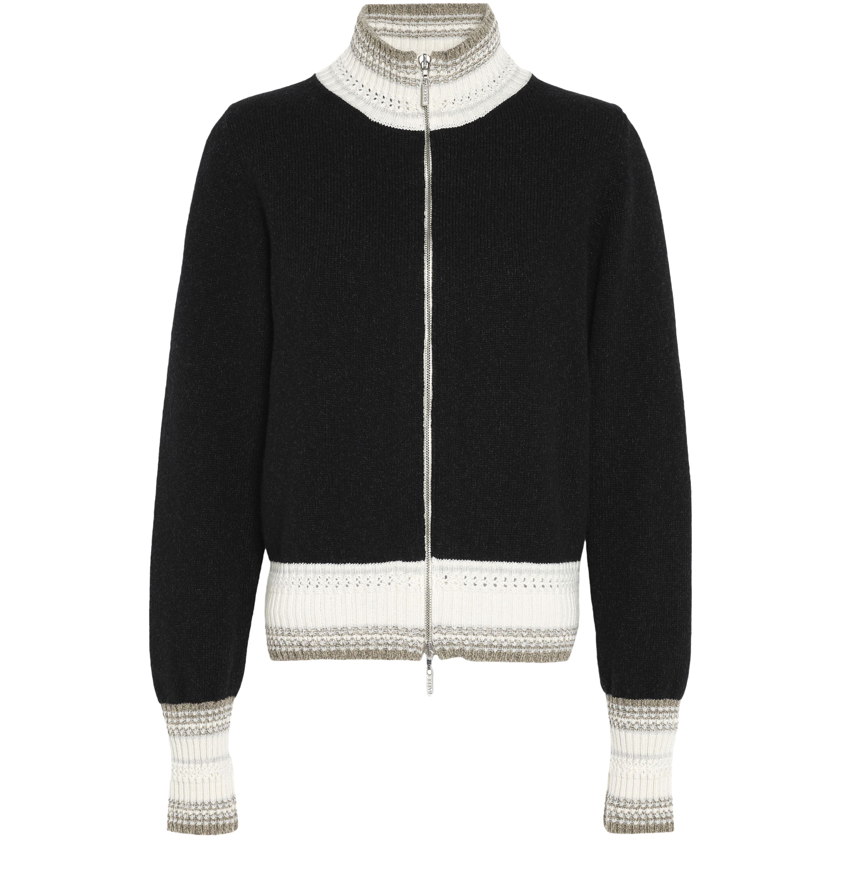 Barrie Mottled cashmere zip-up jacket