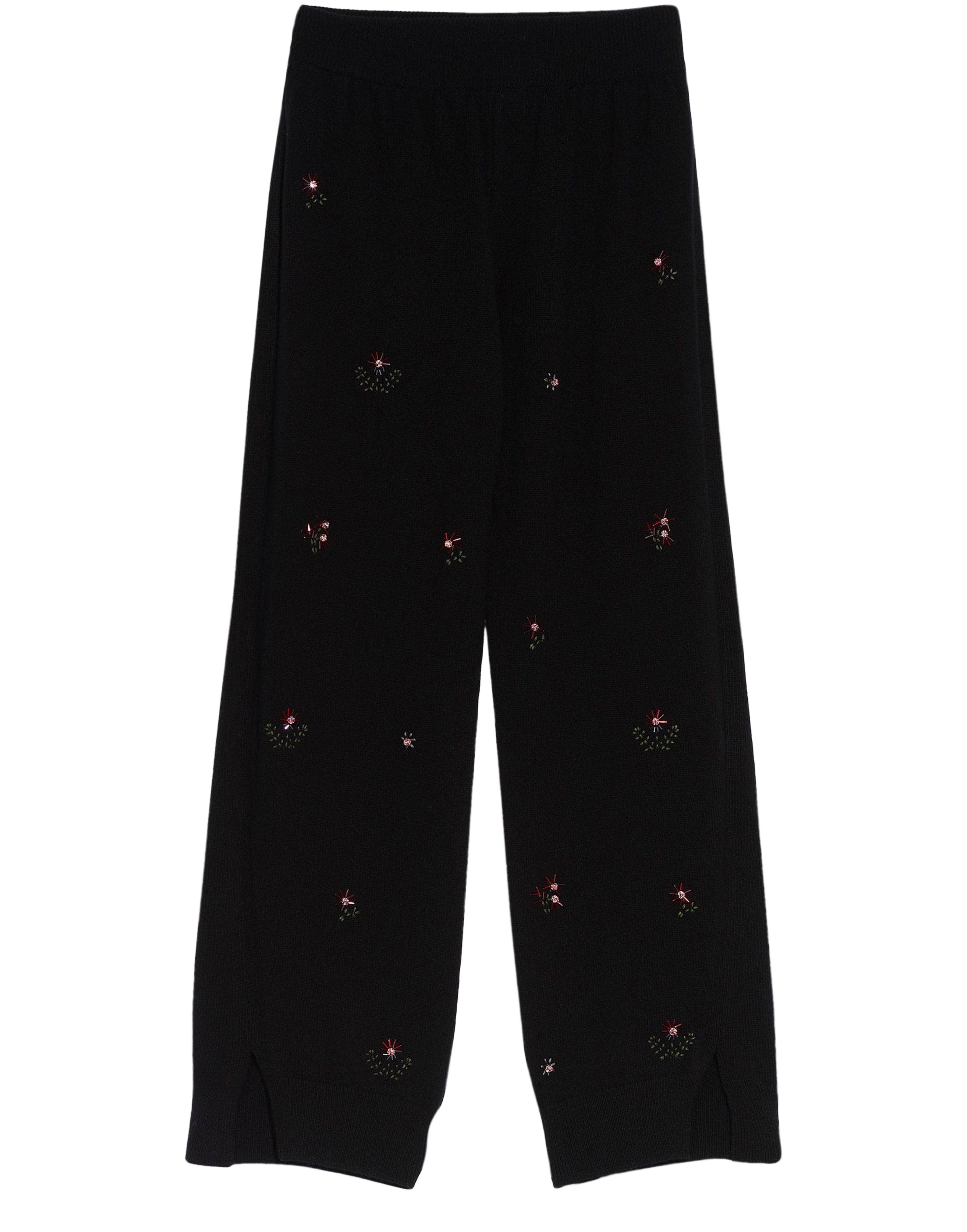 Barrie Iconic embroidered trousers in cashmere