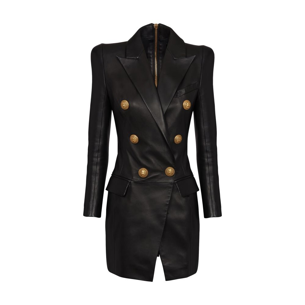 Balmain Leather dress 6 buttons