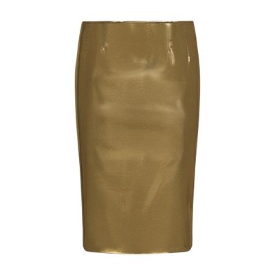 Dolce & Gabbana Foiled satin midi skirt