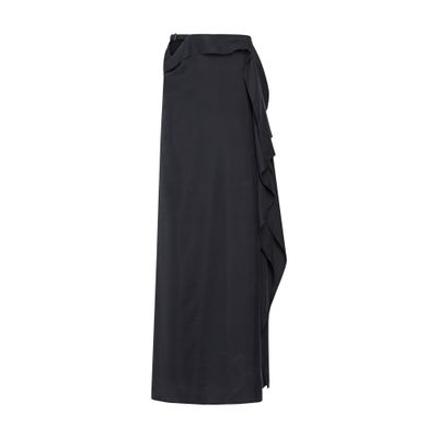 Ann Demeulemeester Medi long asymmetric skirt with leather belt