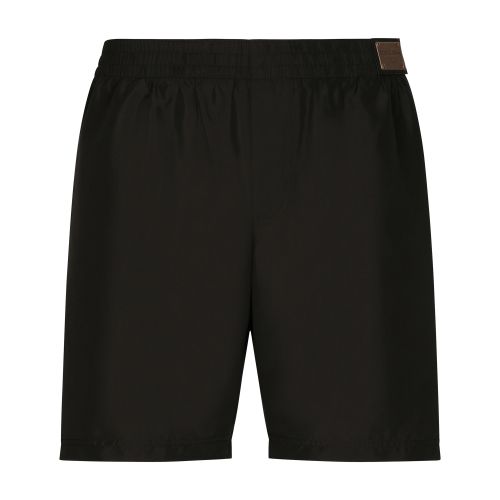 Dolce & Gabbana Mid-length swim trunks with logo tag