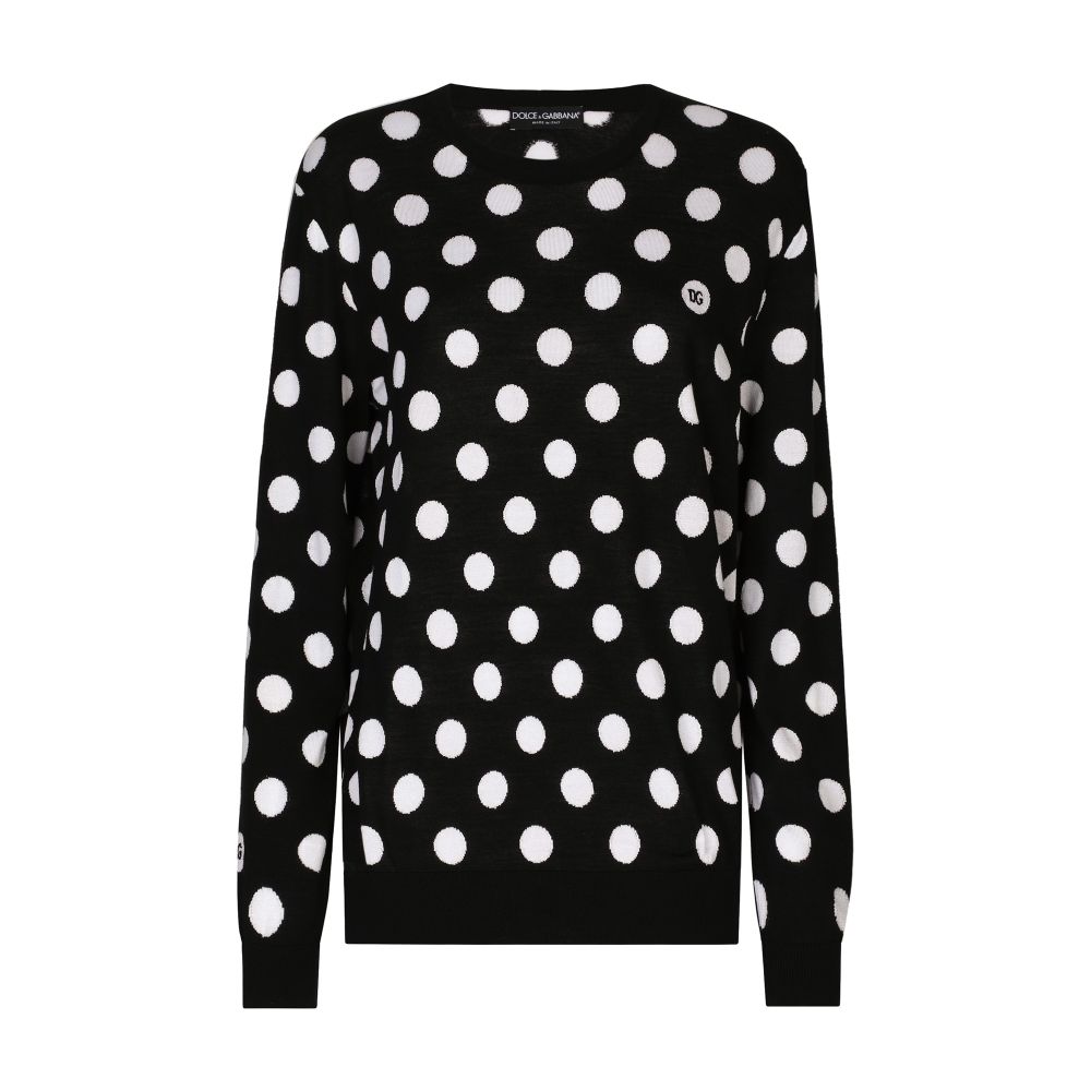 Dolce & Gabbana Polka-dot inlay wool silk sweater