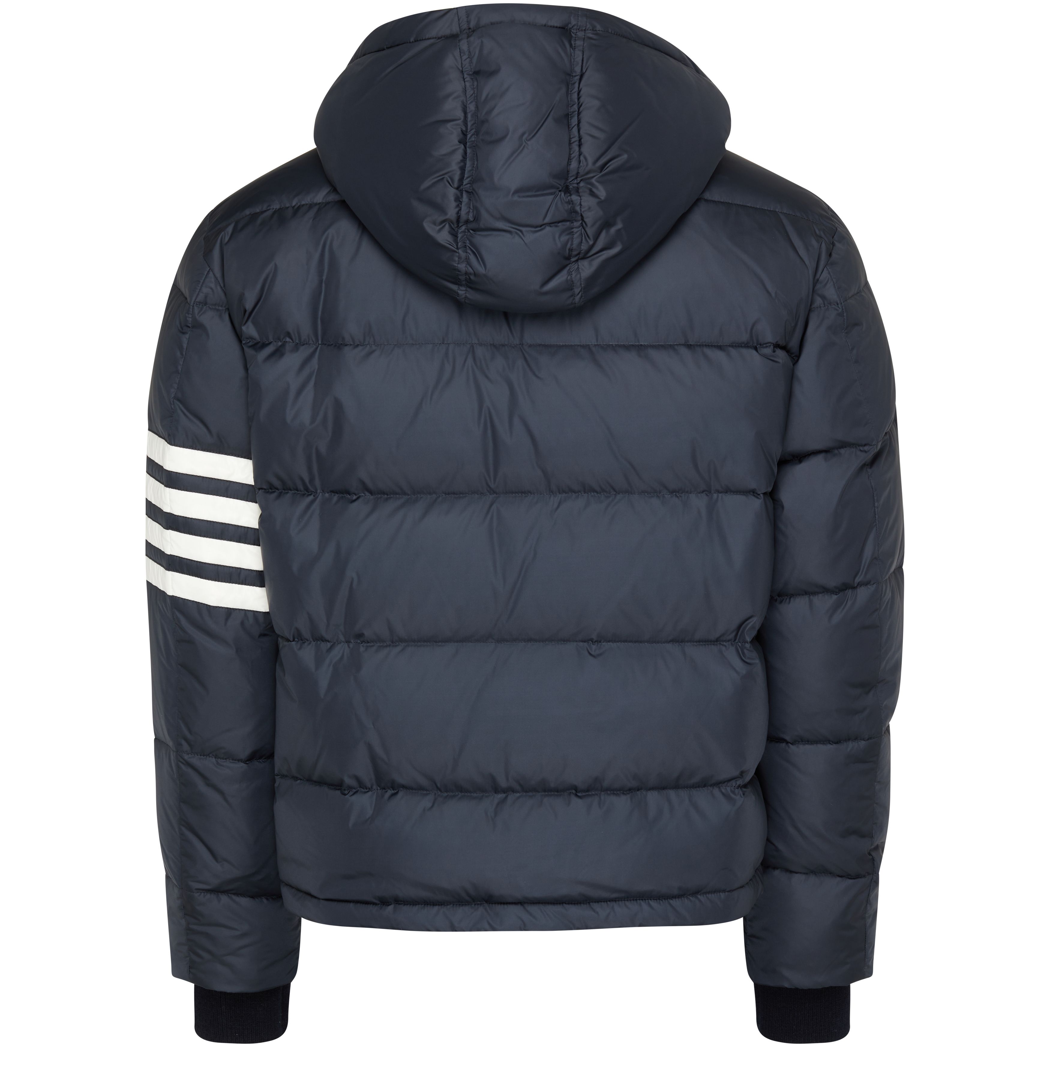 Thom Browne 4-Bar puffer with detachable hood in nylon