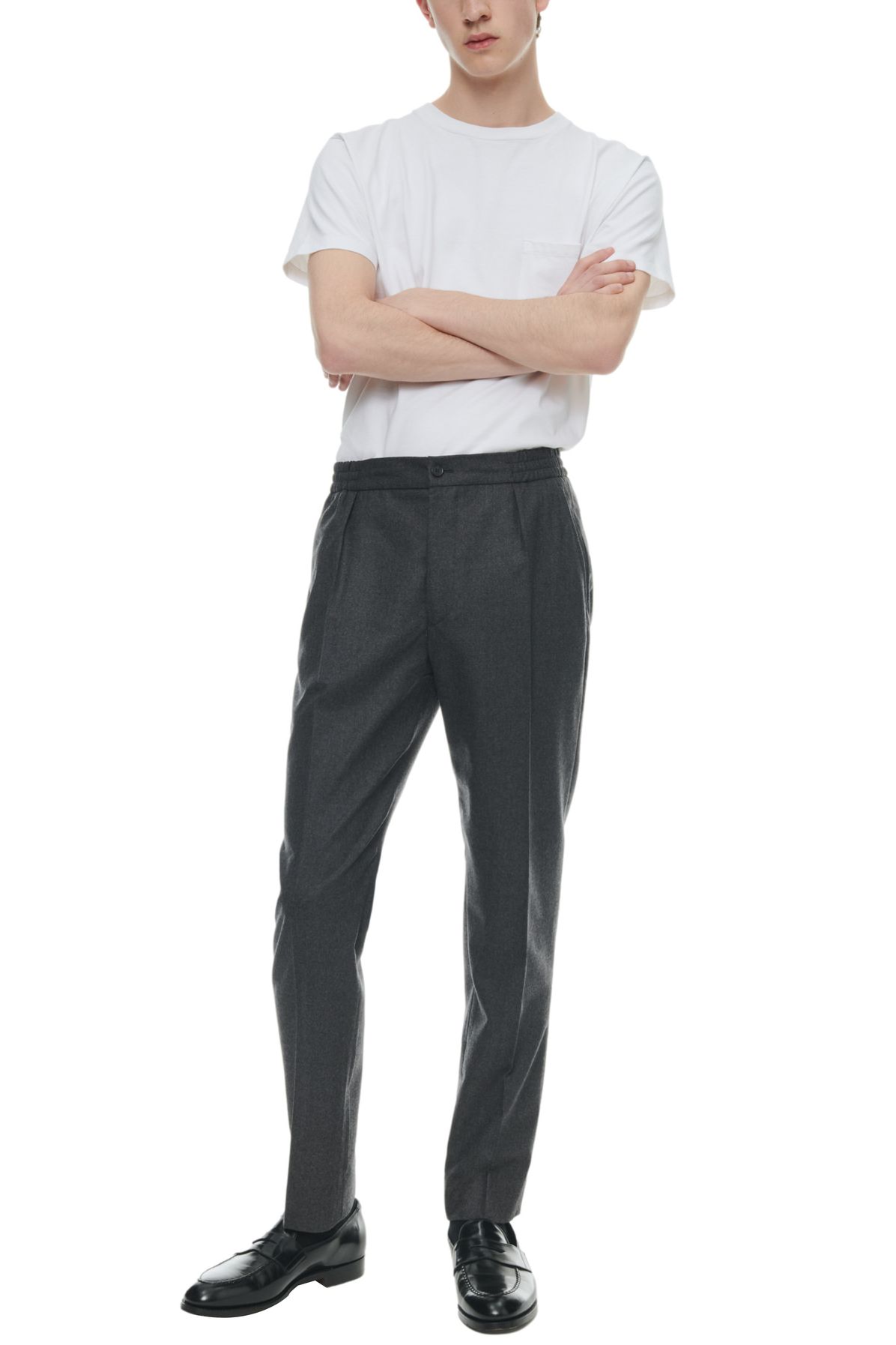  Wool flannel elasticated trousers