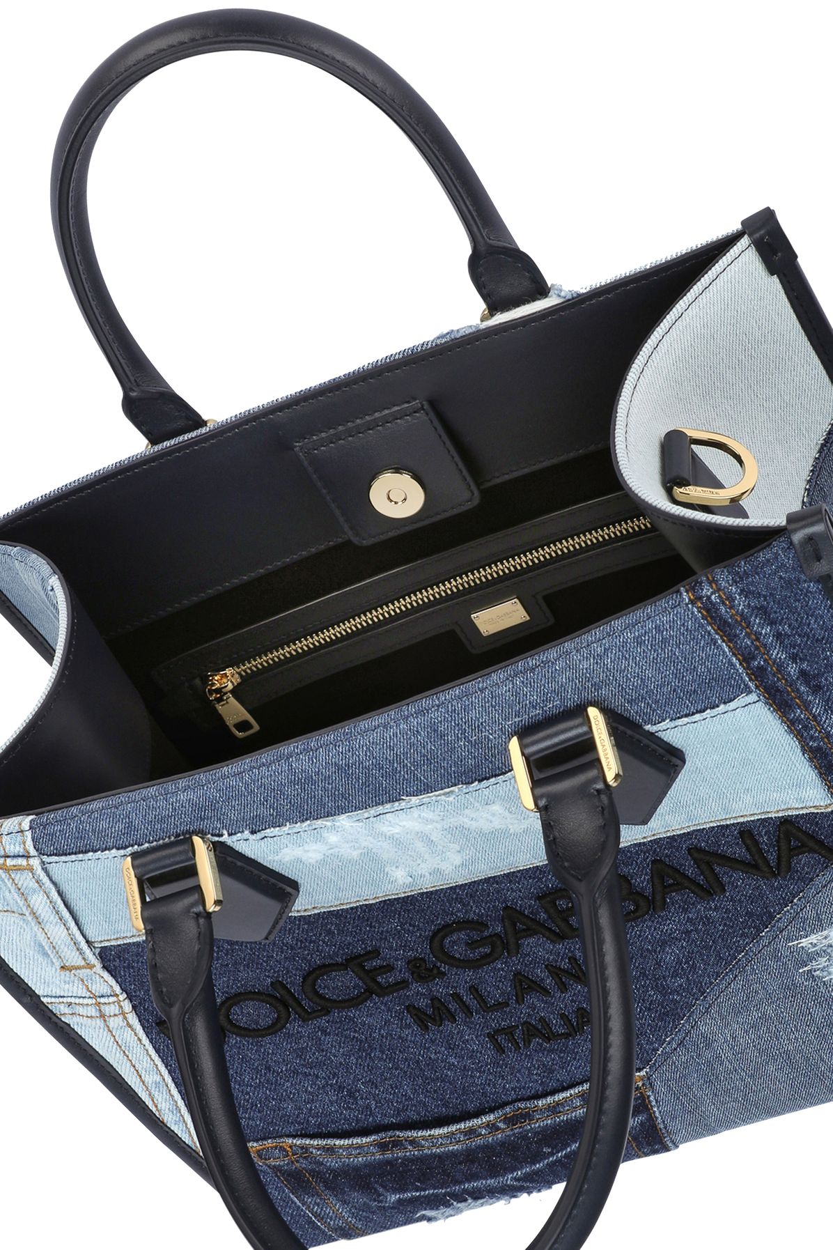 Dolce & Gabbana Denim shopper with embroidered logo