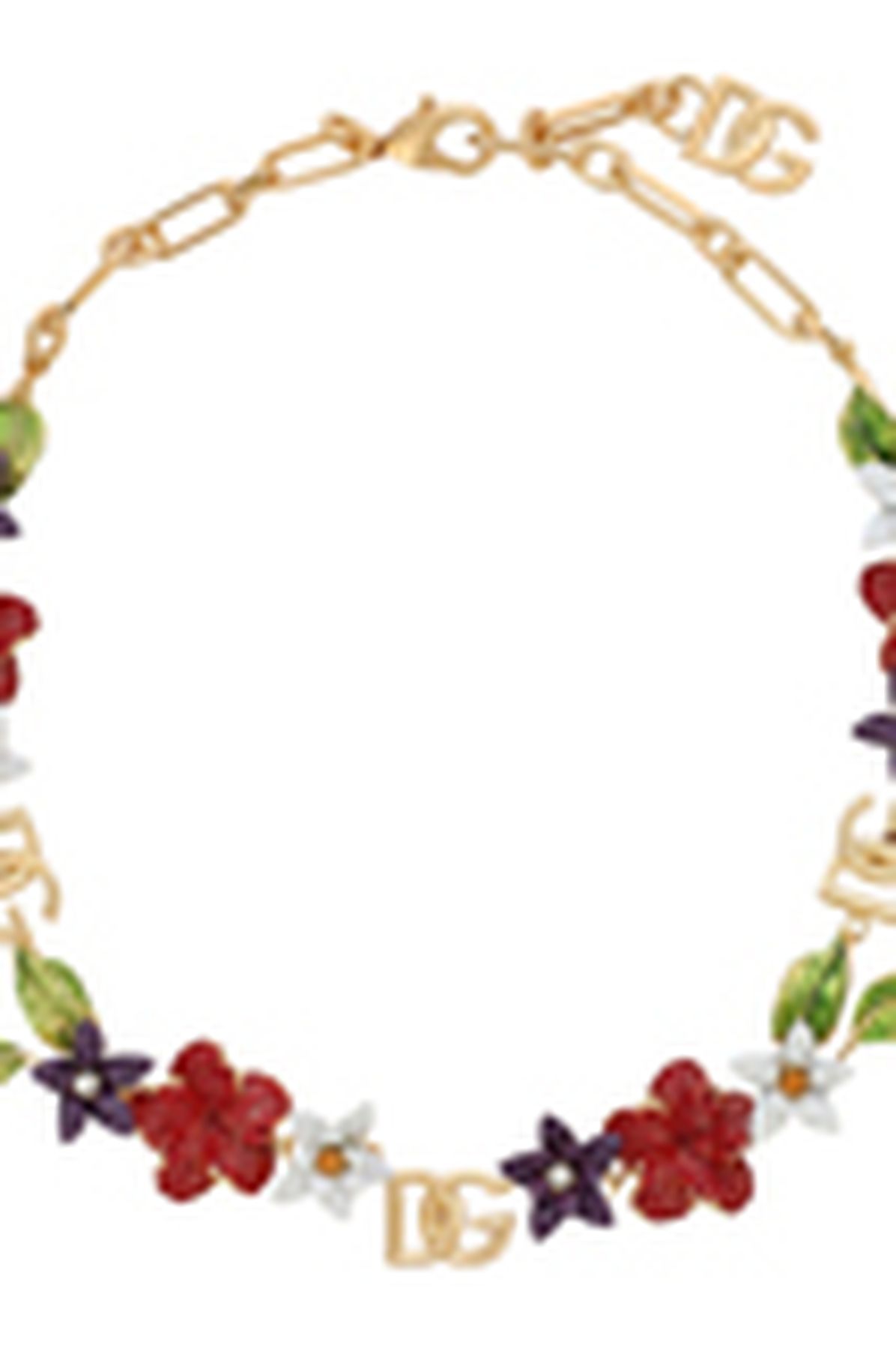 Dolce & Gabbana Choker with flowers and DG logos