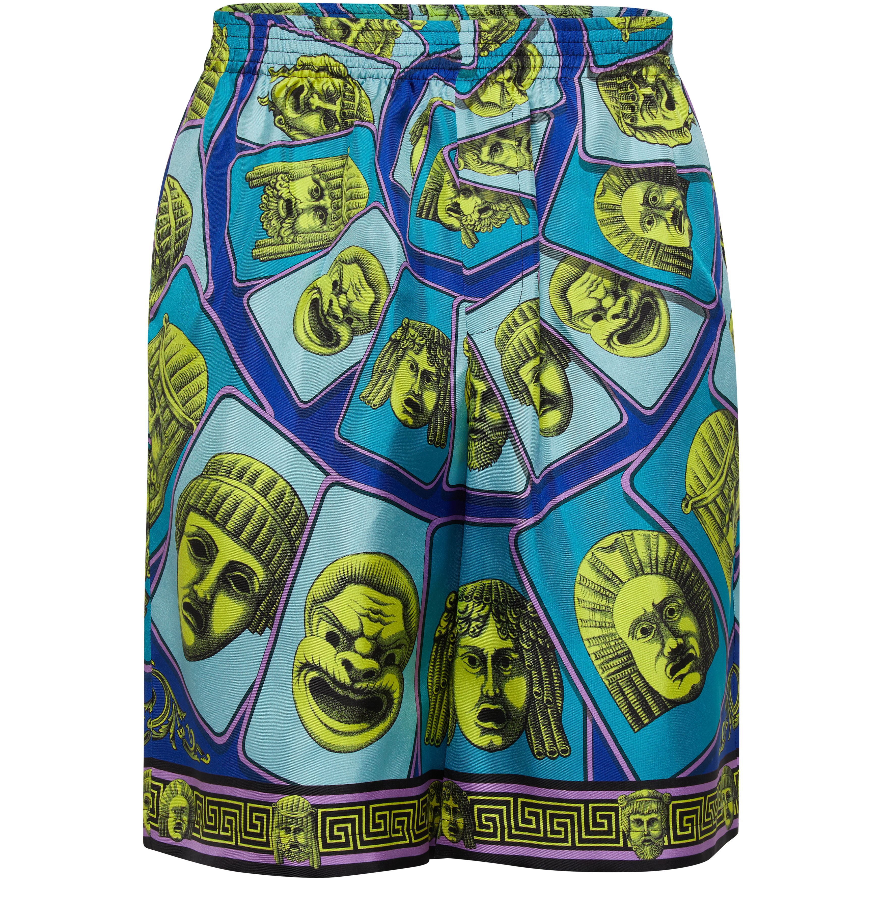 Versace Mask Scarf print shorts