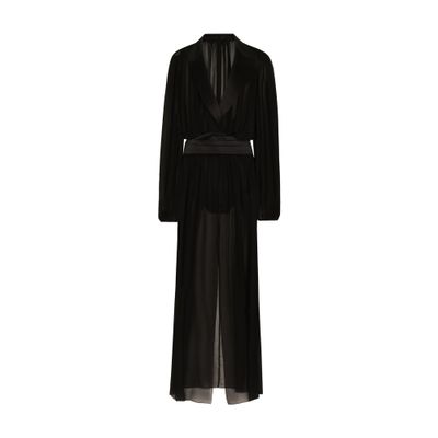 Dolce & Gabbana Silk chiffon tuxedo long dress