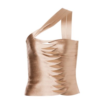 Alberta Ferretti One-shoulder top in satin