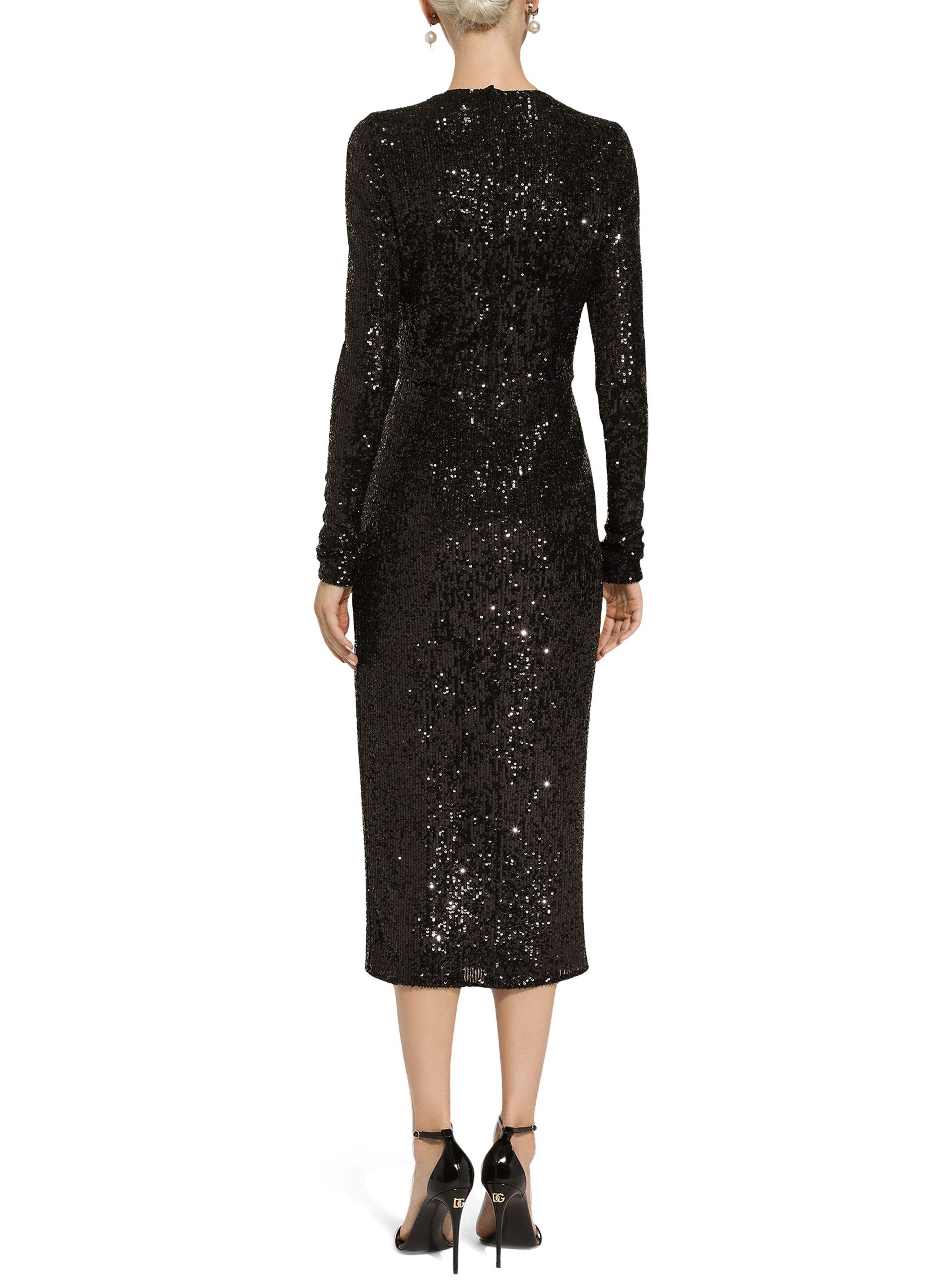 Dolce & Gabbana Micro-sequined calf-length dress