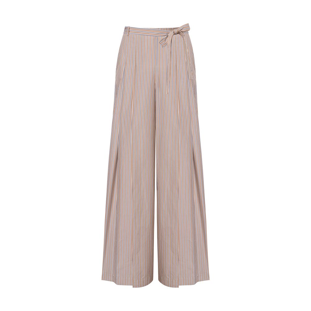 Alberta Ferretti Trousers in striped poplin with bow