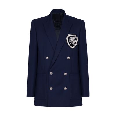 Balmain Twill blazer with embroidered badge