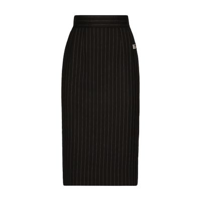 Dolce & Gabbana Straight-cut pinstripe wool skirt