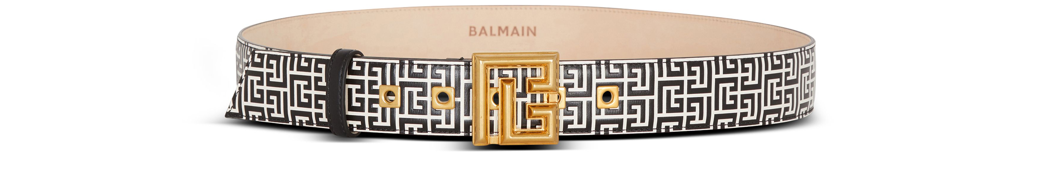 Balmain Embossed calfskin leather belt