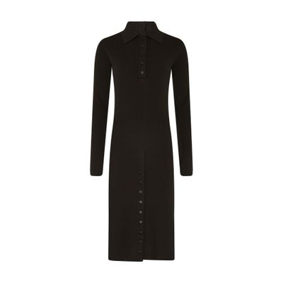 Courrèges Multi-buttons wool midi dress