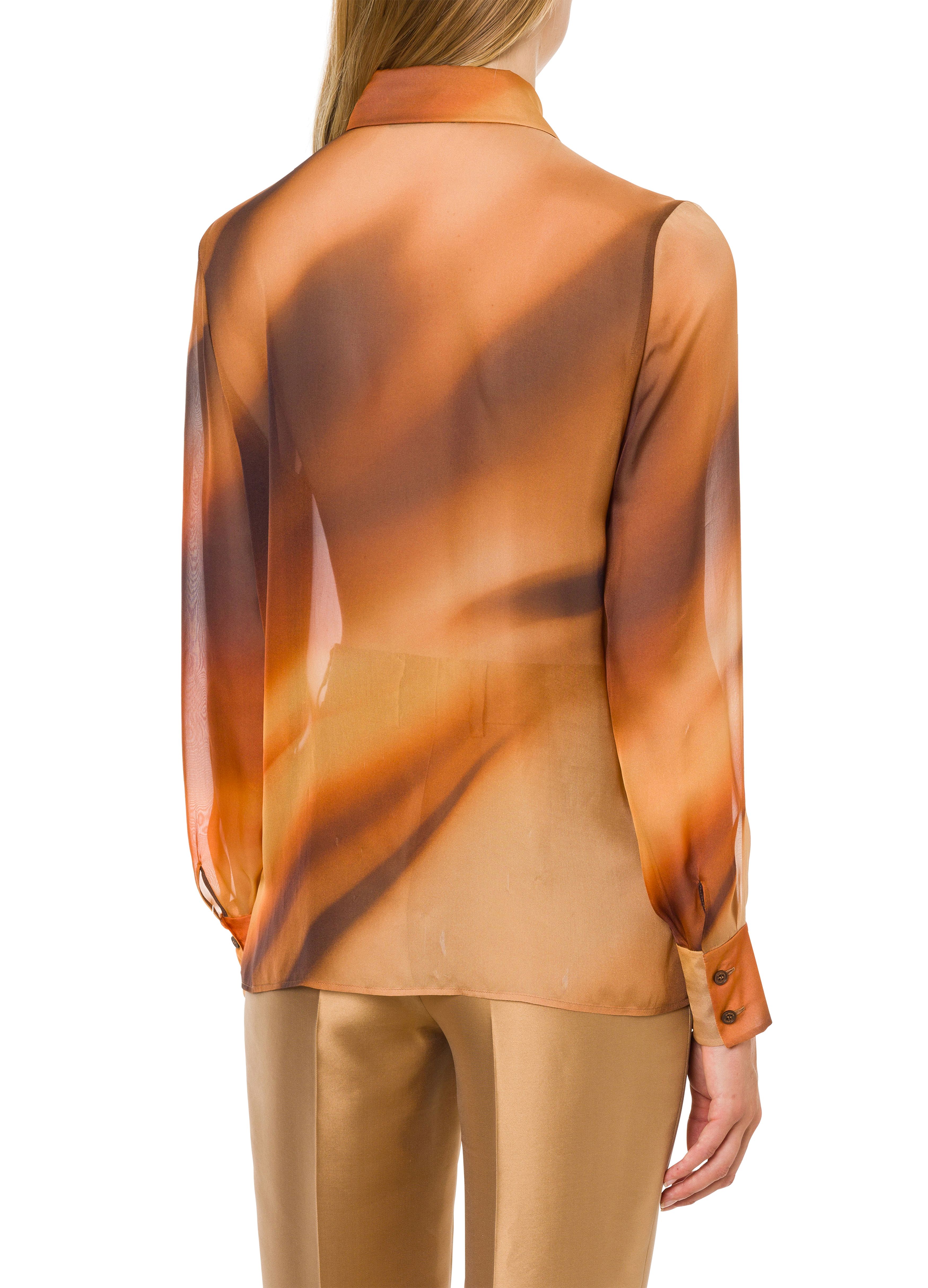 Alberta Ferretti Silk chiffon shirt with gradient print