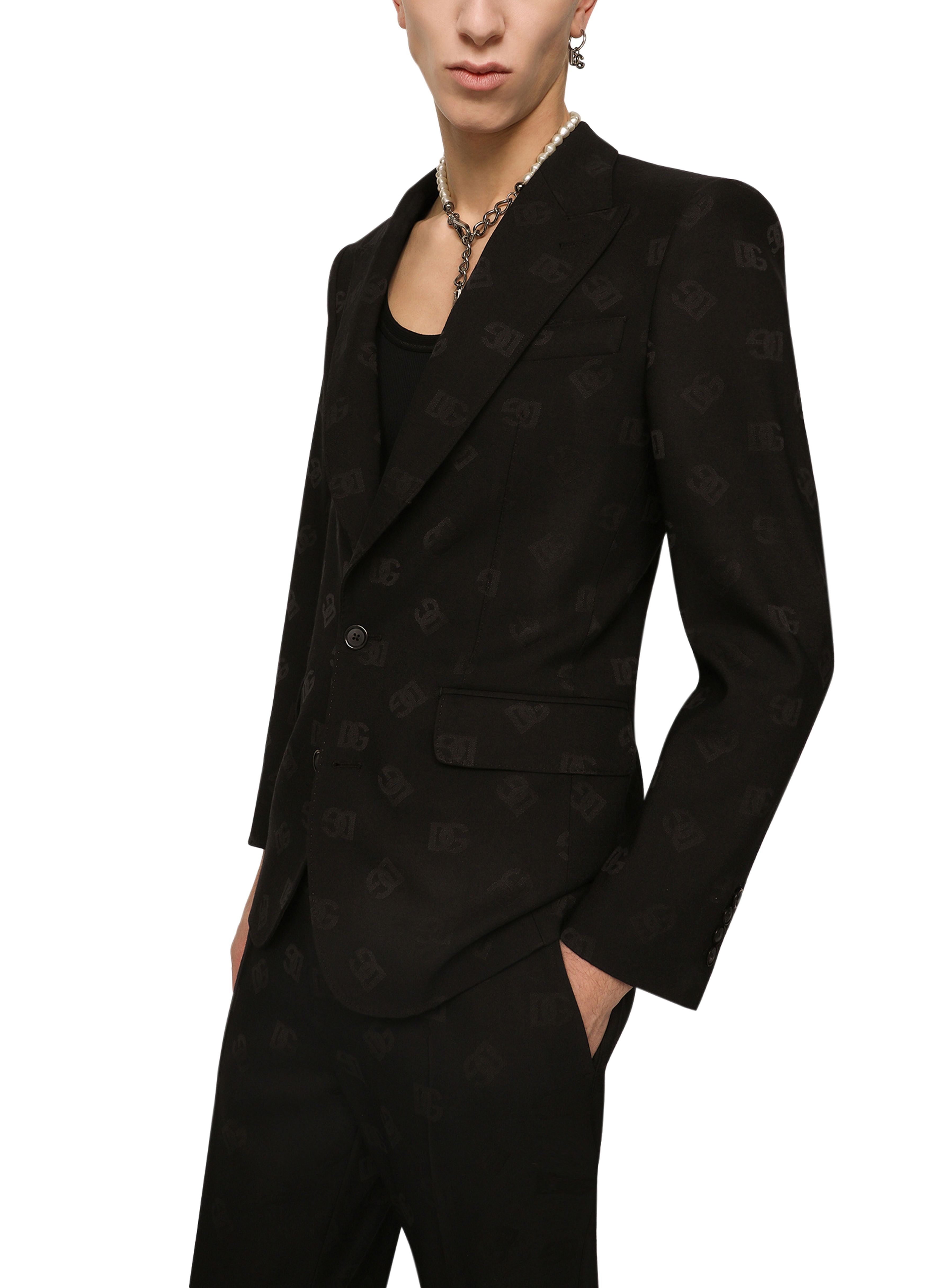 Dolce & Gabbana Single-breasted jacquard Sicilia-fit jacket with DG Monogram design