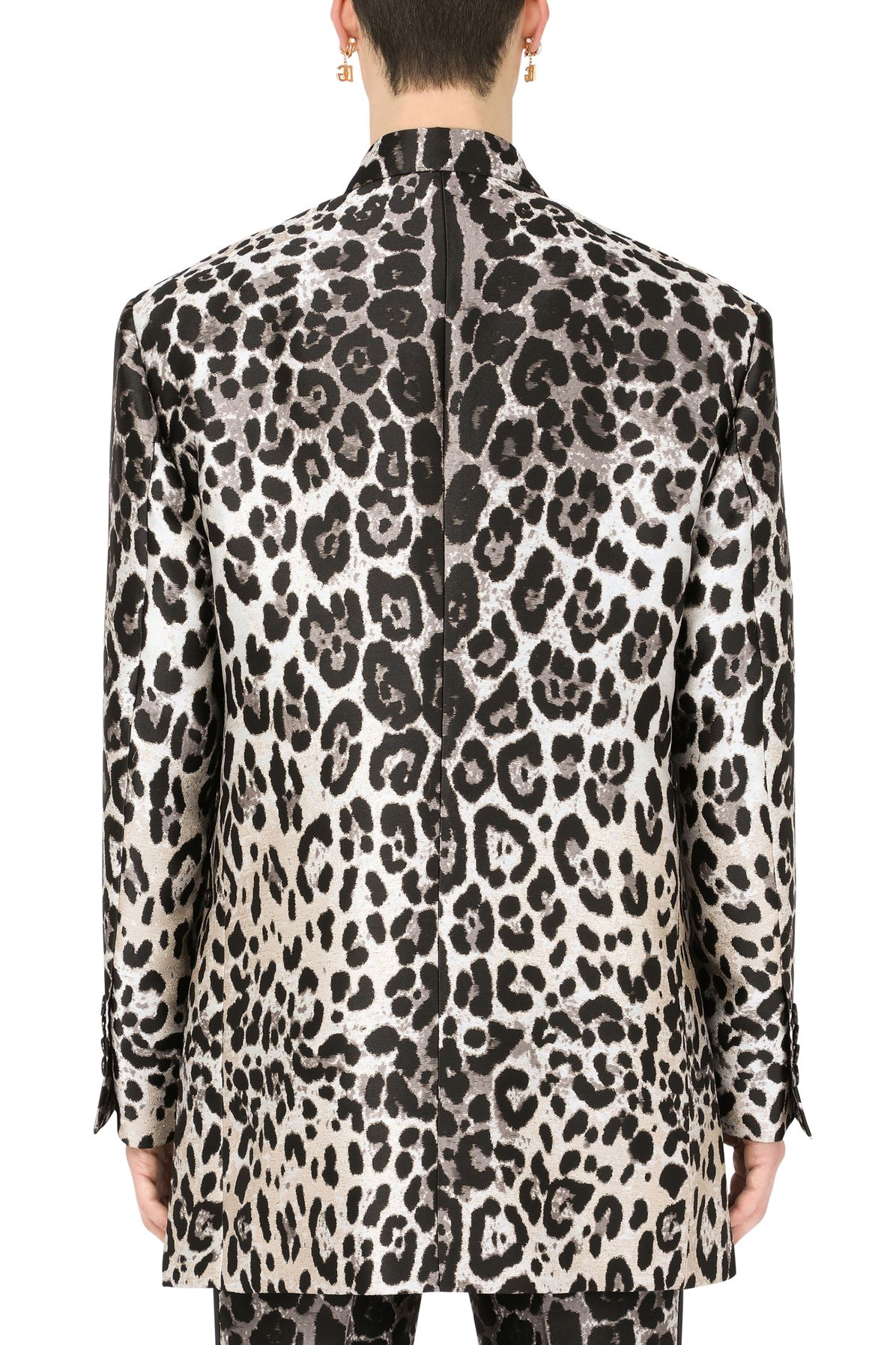 Dolce & Gabbana Oversize double-breasted jacket with leopard print