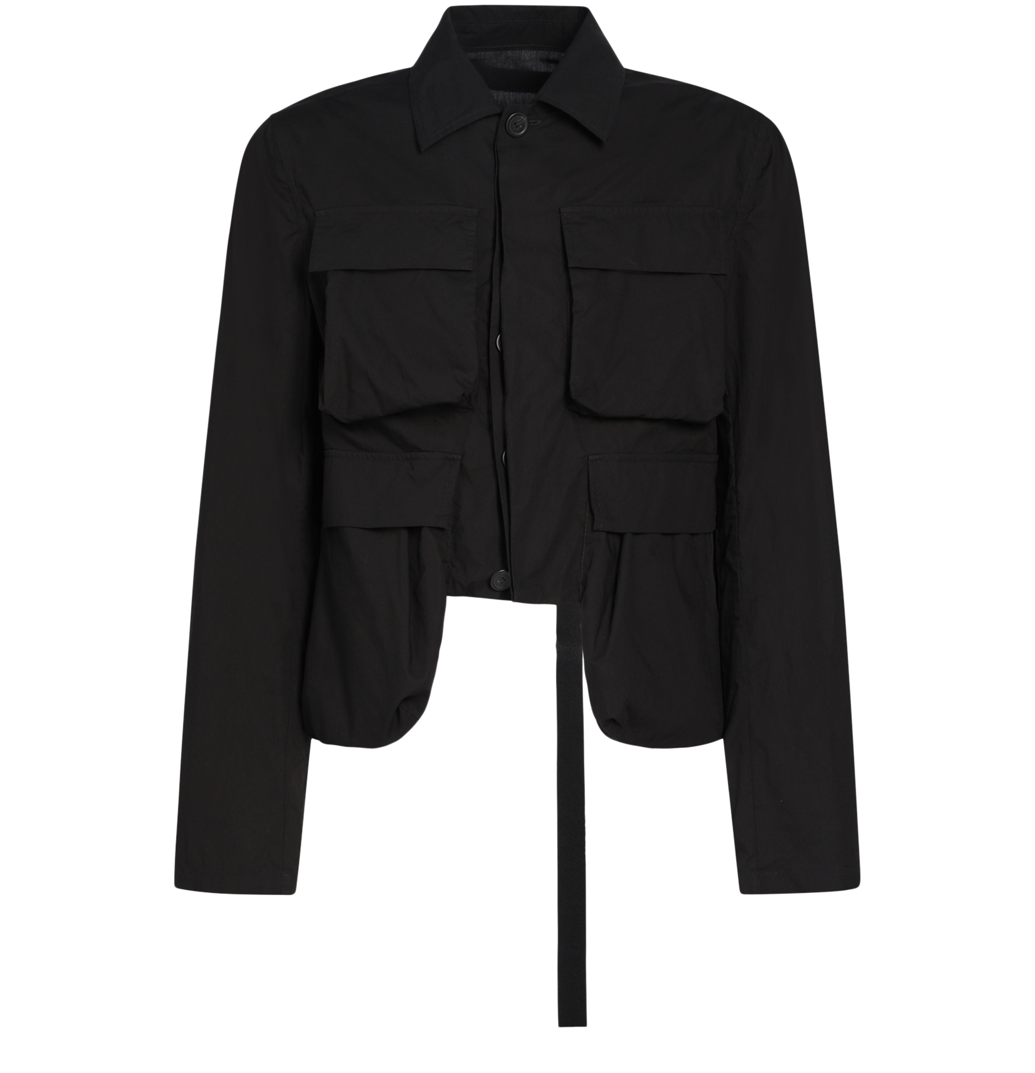 Ann Demeulemeester Silvester ultra light cropped cargo jacket light