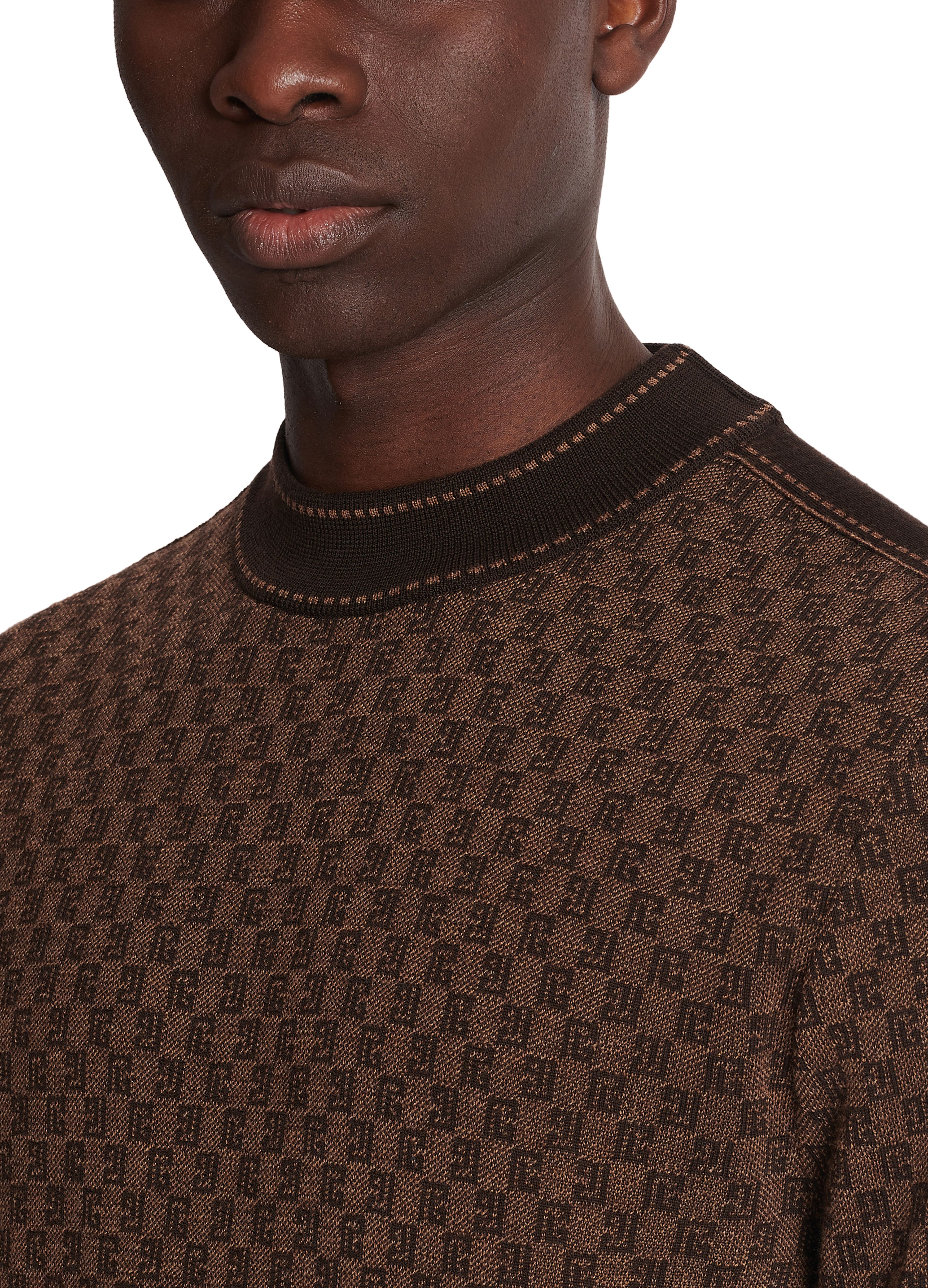 Balmain Knit Jumper With Mini Monogram