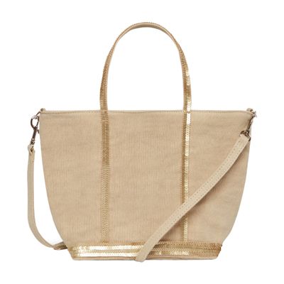  Linen and Sequin S Cabas Tote