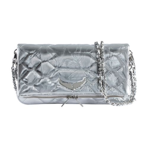 Zadig & Voltaire Rock quilted metallic clutch