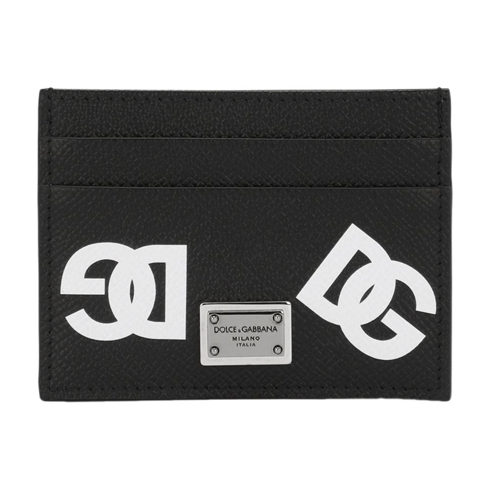 Dolce & Gabbana Calfskin card holder with all-over DG print