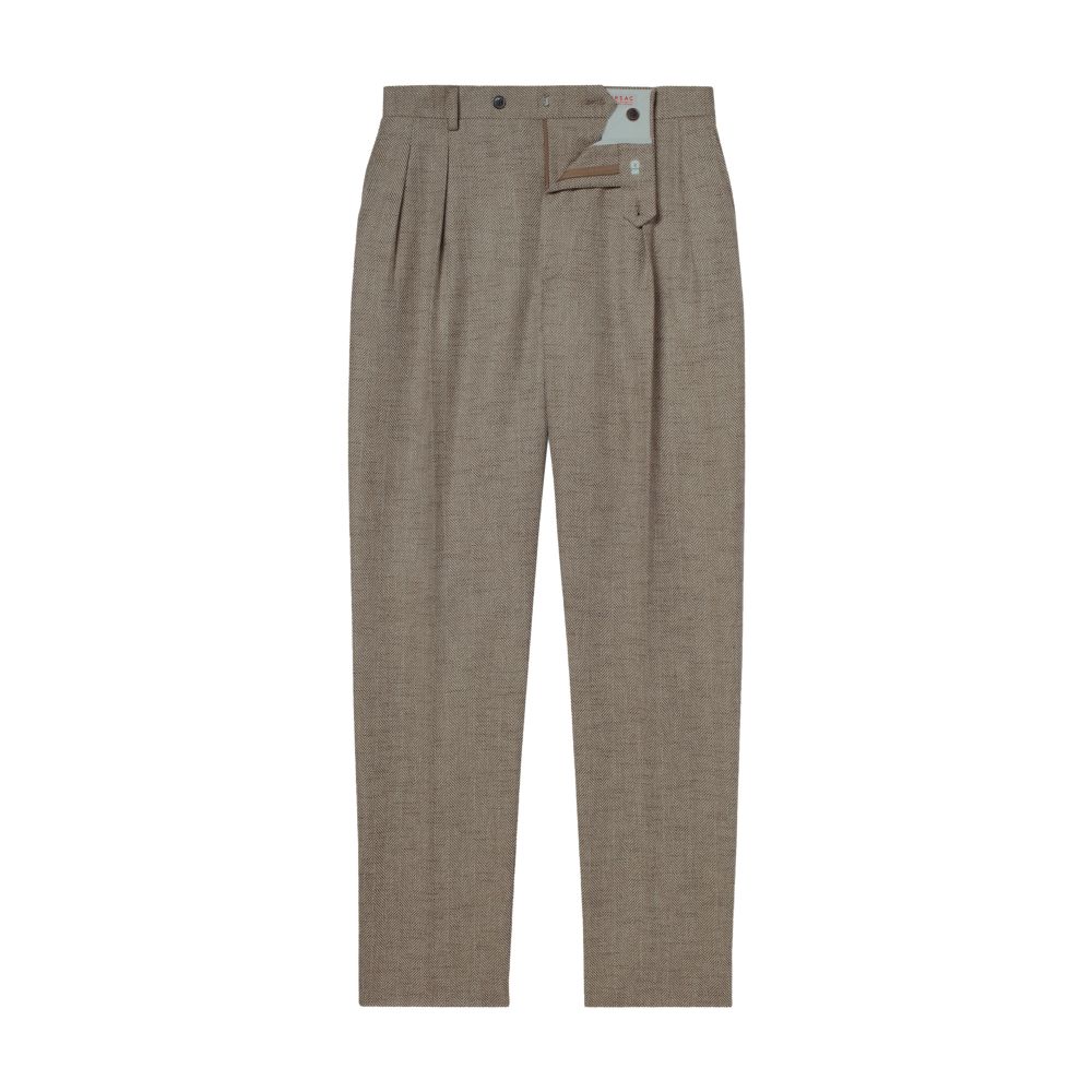  Wool trousers with herringbone