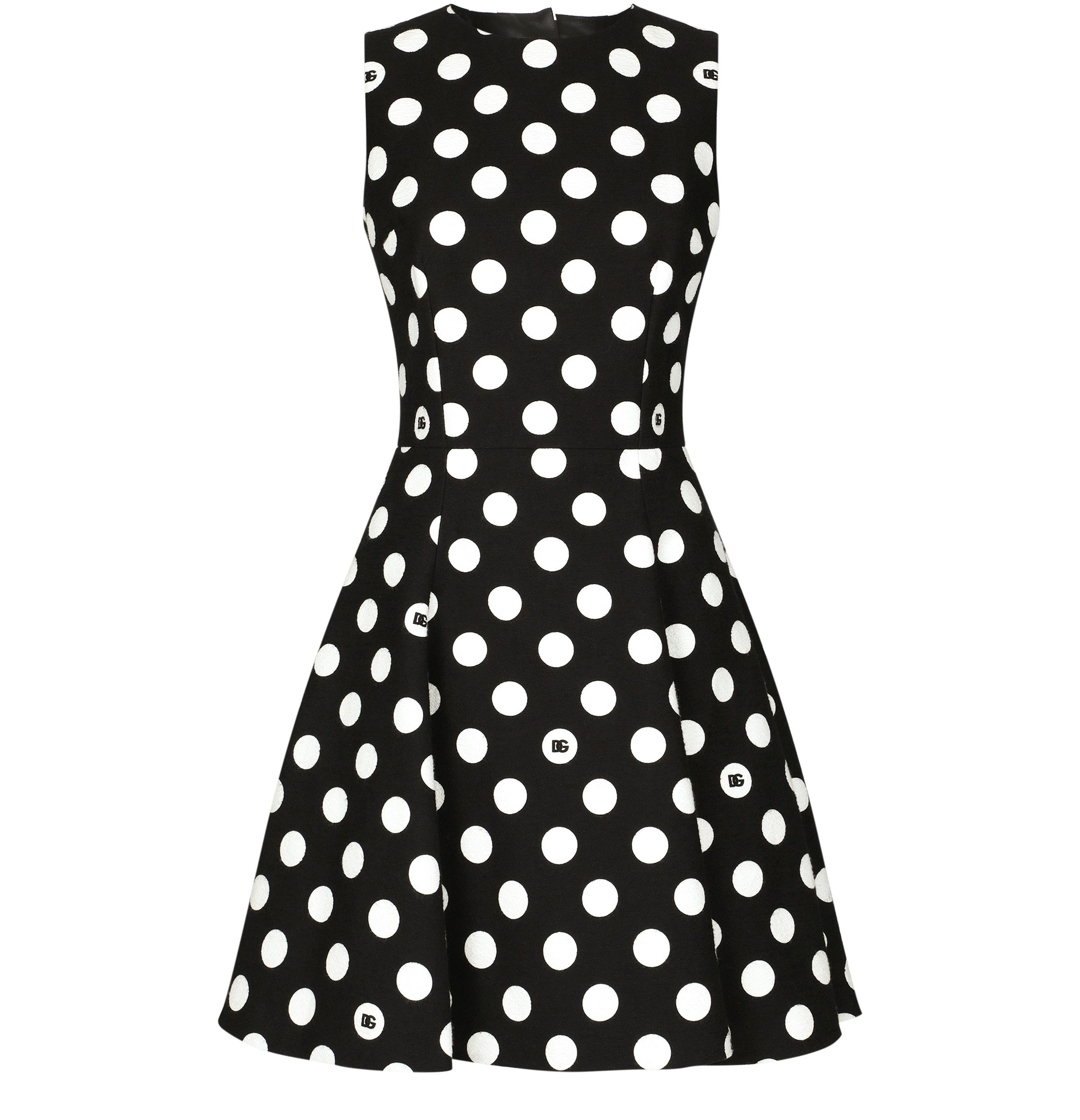 Dolce & Gabbana Polka-dot short brocade dress