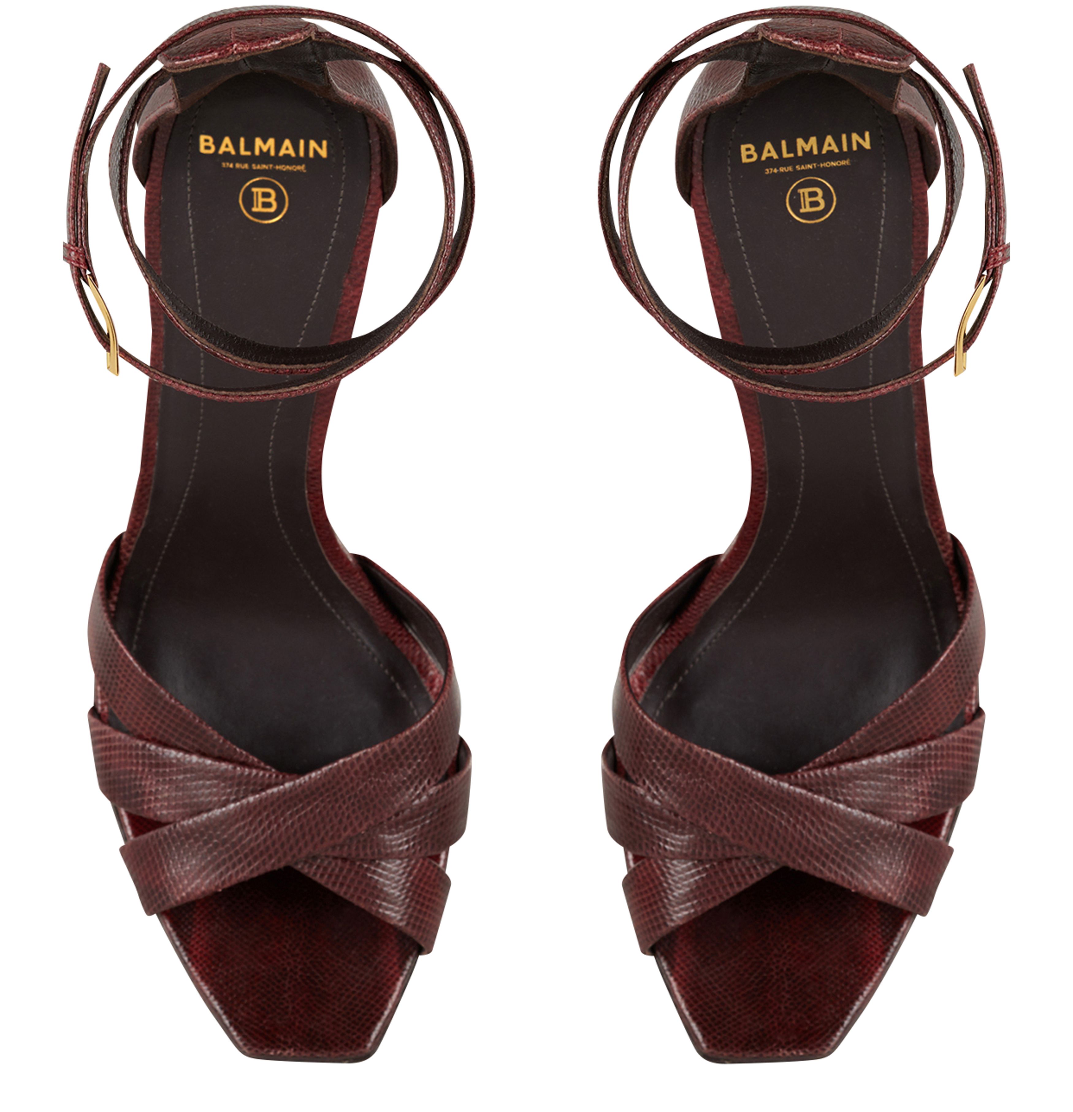 Balmain Ava platform sandals in Karung leather