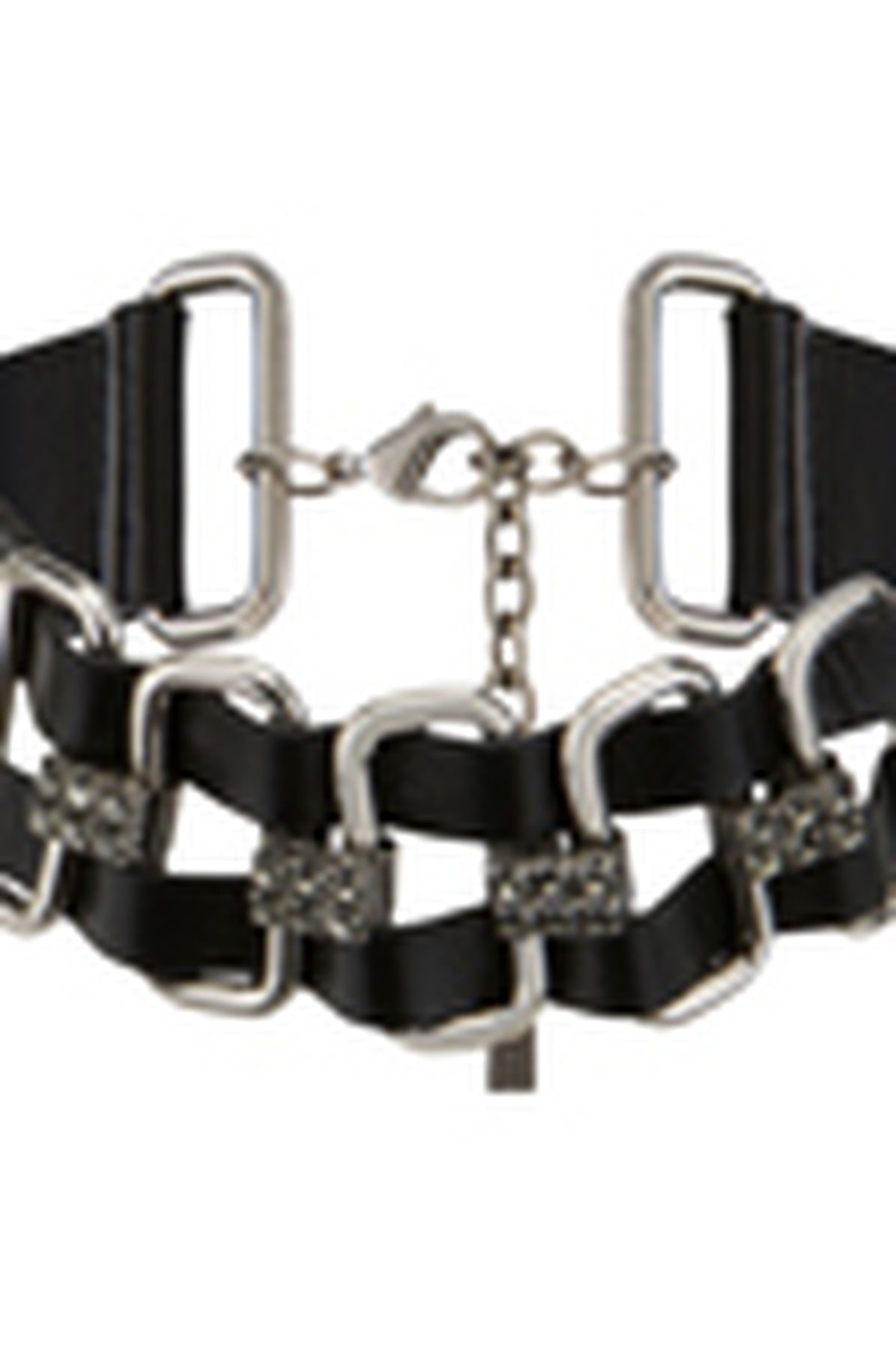 Alberta Ferretti Calfskin choker with rhinestones