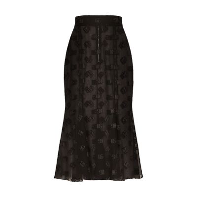 Dolce & Gabbana Dévoré satin godet skirt