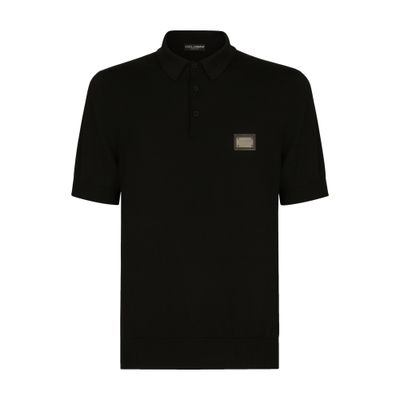 Dolce & Gabbana Wool polo-shirt with branded tag