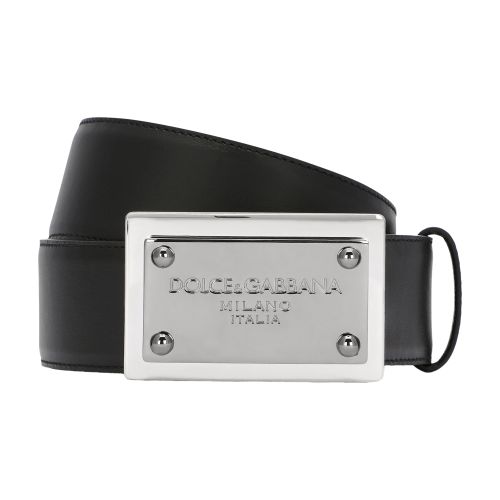 Dolce & Gabbana Calfskin belt with branded tag