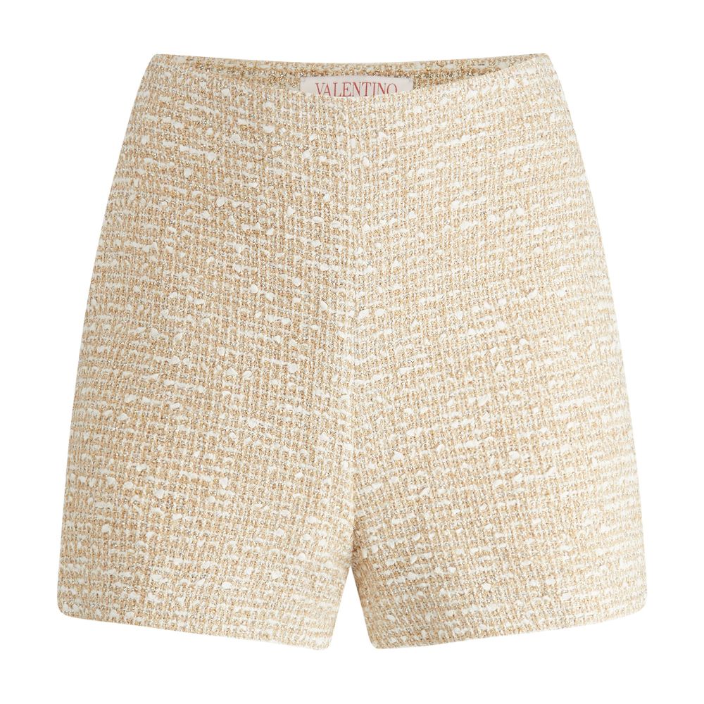 VALENTINO GARAVANI Gold Cotton Tweed Shorts