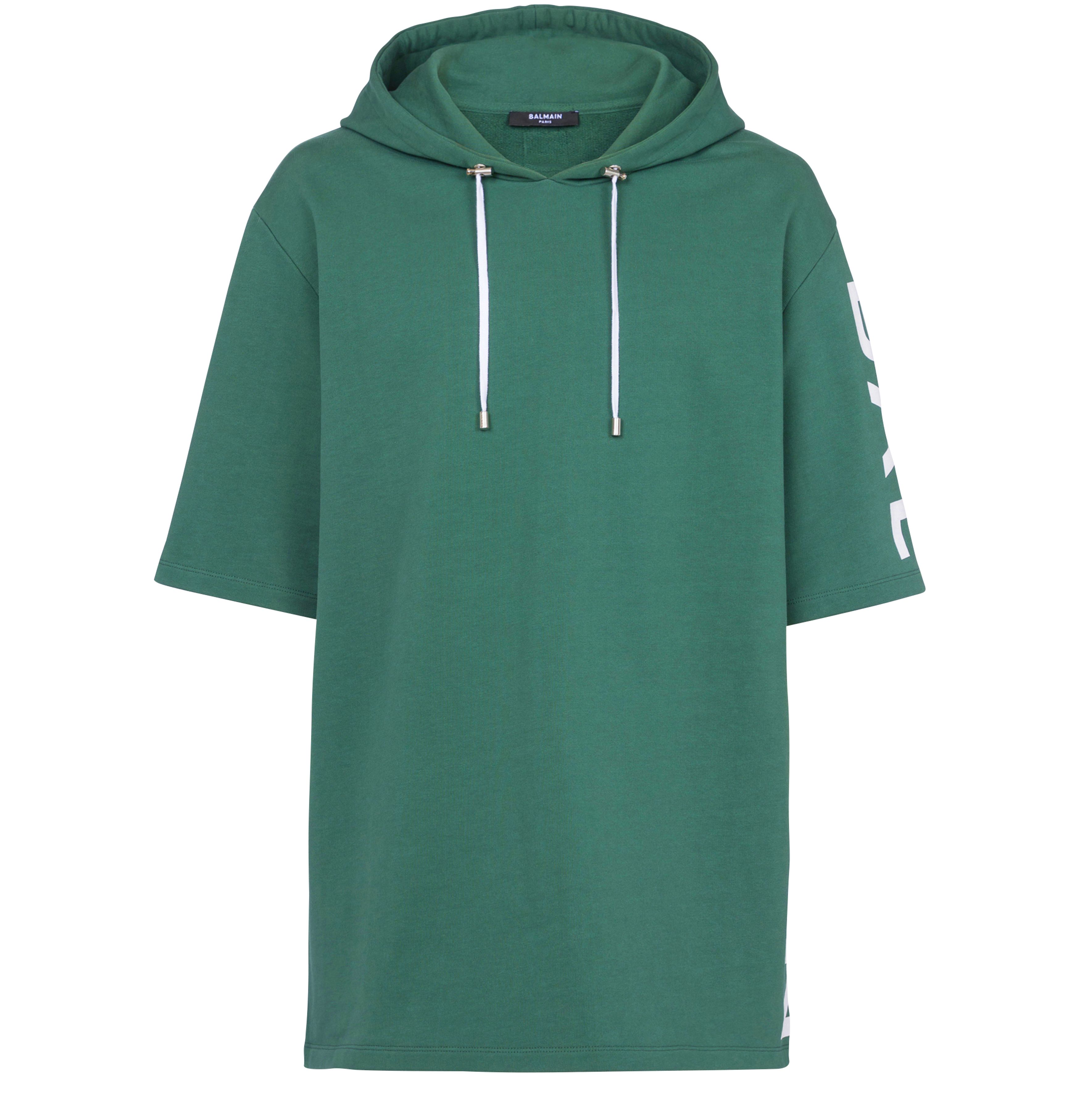 Balmain Oversized hooded cotton sweatshirt with Balmain Paris logo print