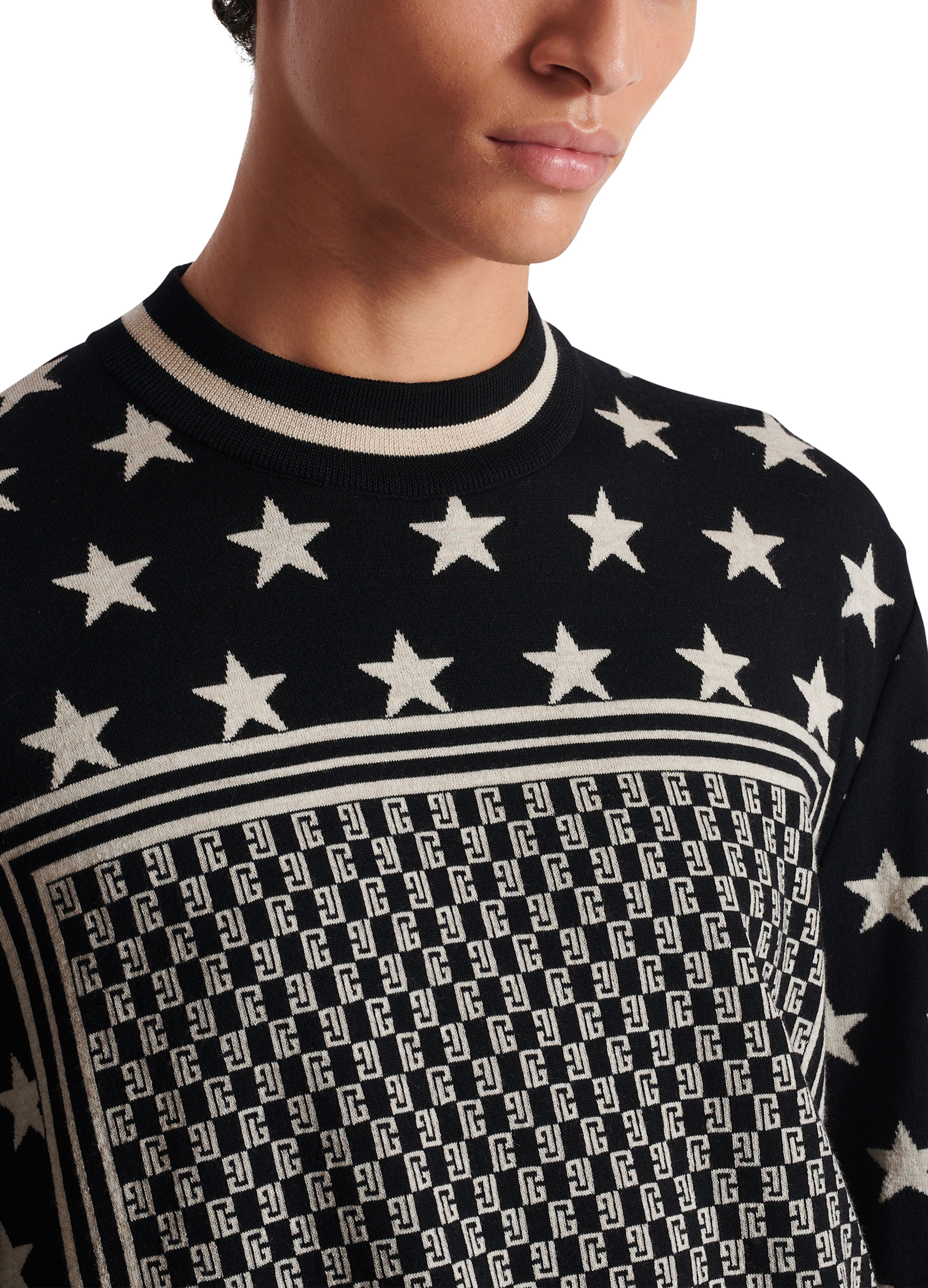 Balmain Mini Monogram Stars Sweater