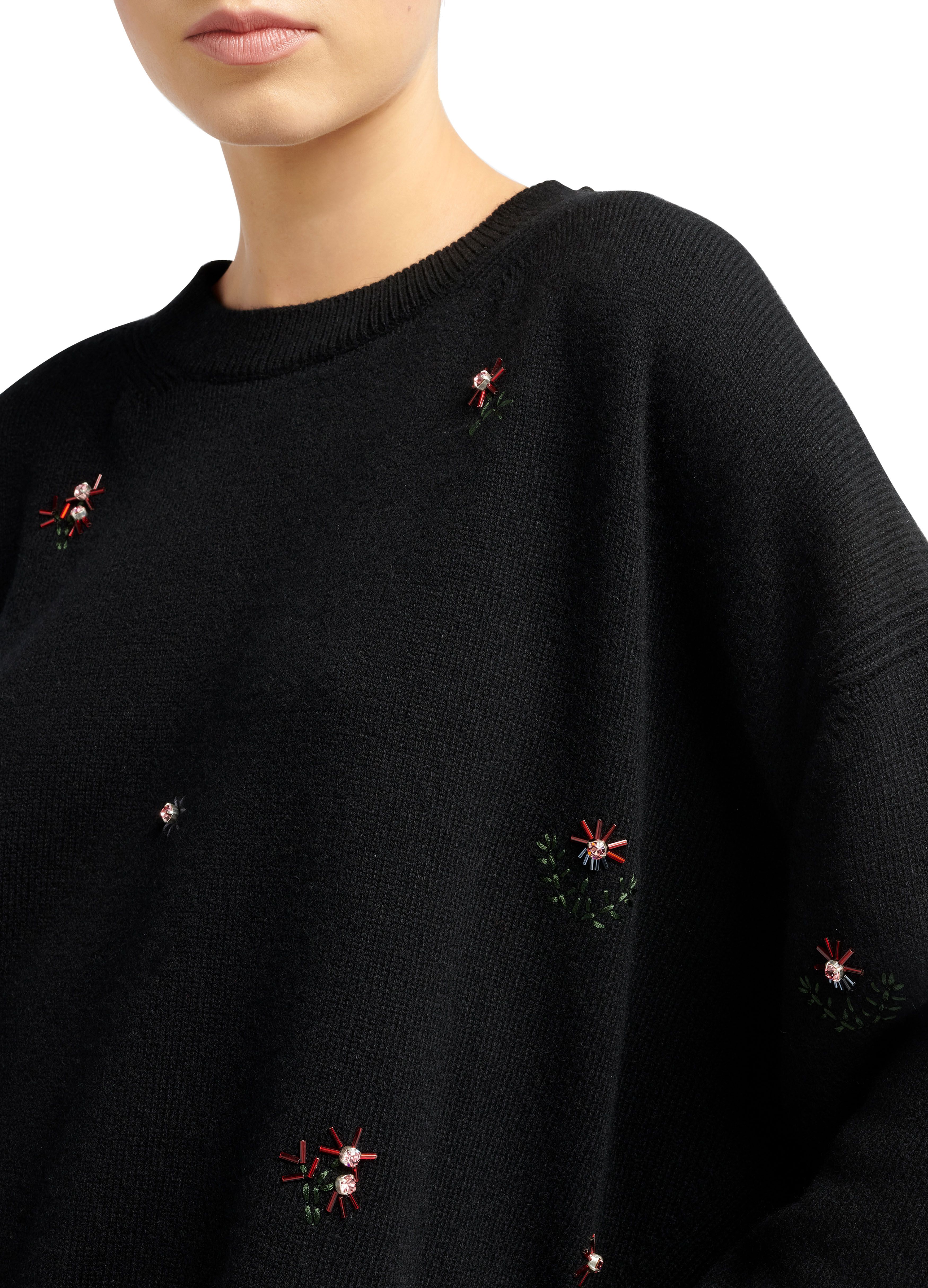 Barrie Iconic oversized embroidered jumper in cashmere